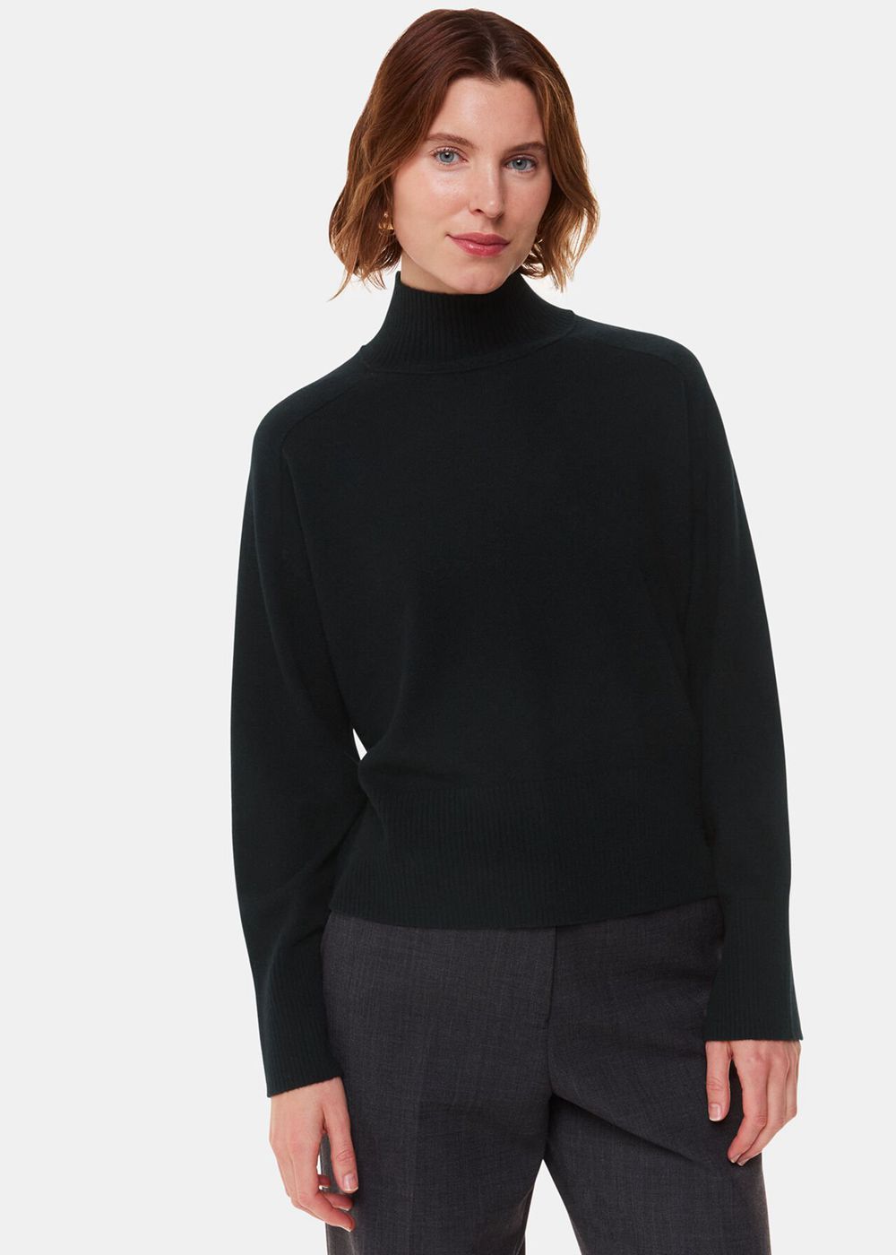 Whistles Cashmere Funnel Neck Knitwear Black | US-48623BEOM