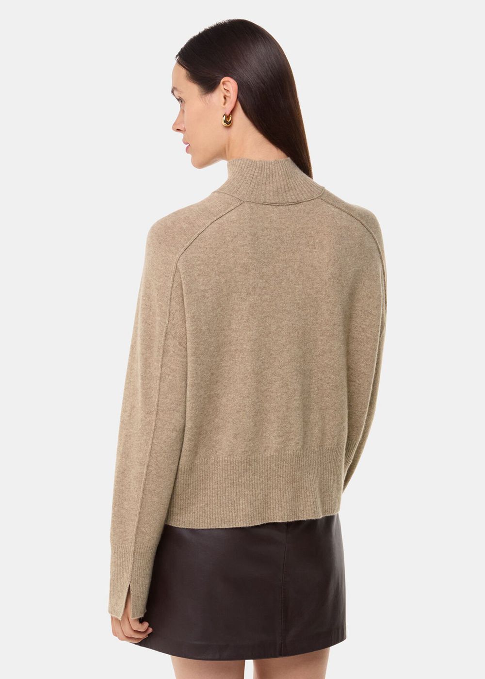 Whistles Cashmere Funnel Neck Knitwear Beige | US-69035AFGZ