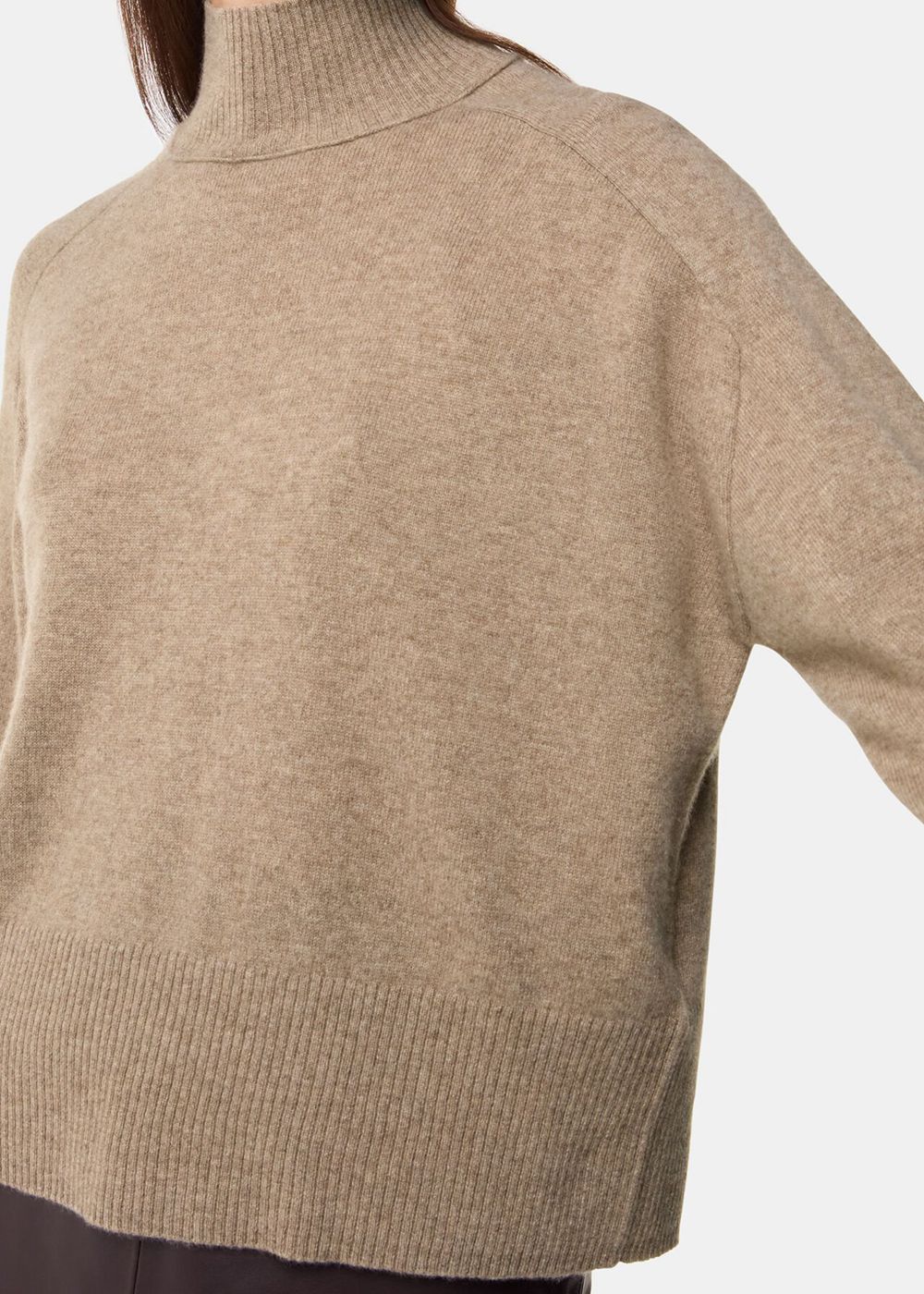 Whistles Cashmere Funnel Neck Knitwear Beige | US-69035AFGZ