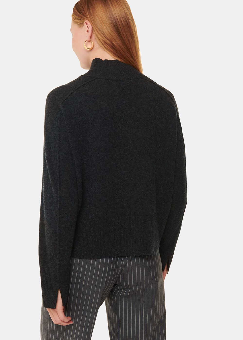 Whistles Cashmere Funnel Neck Knitwear Dark Grey | US-12965UCYT