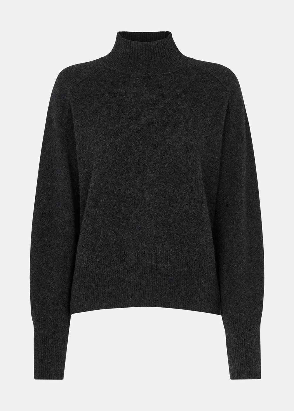 Whistles Cashmere Funnel Neck Knitwear Dark Grey | US-12965UCYT