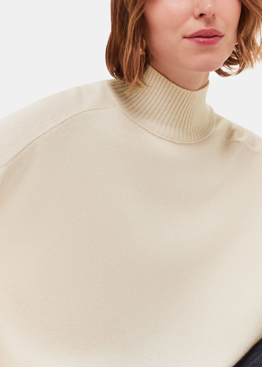 Whistles Cashmere Funnel Neck Knitwear White | US-73216CAJV