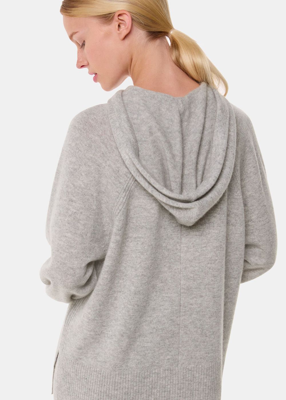 Whistles Cashmere Hoodie Grey | US-43016VXRW