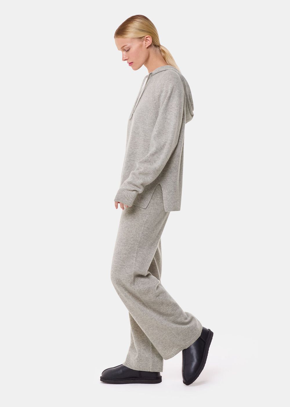 Whistles Cashmere Hoodie Grey | US-43016VXRW