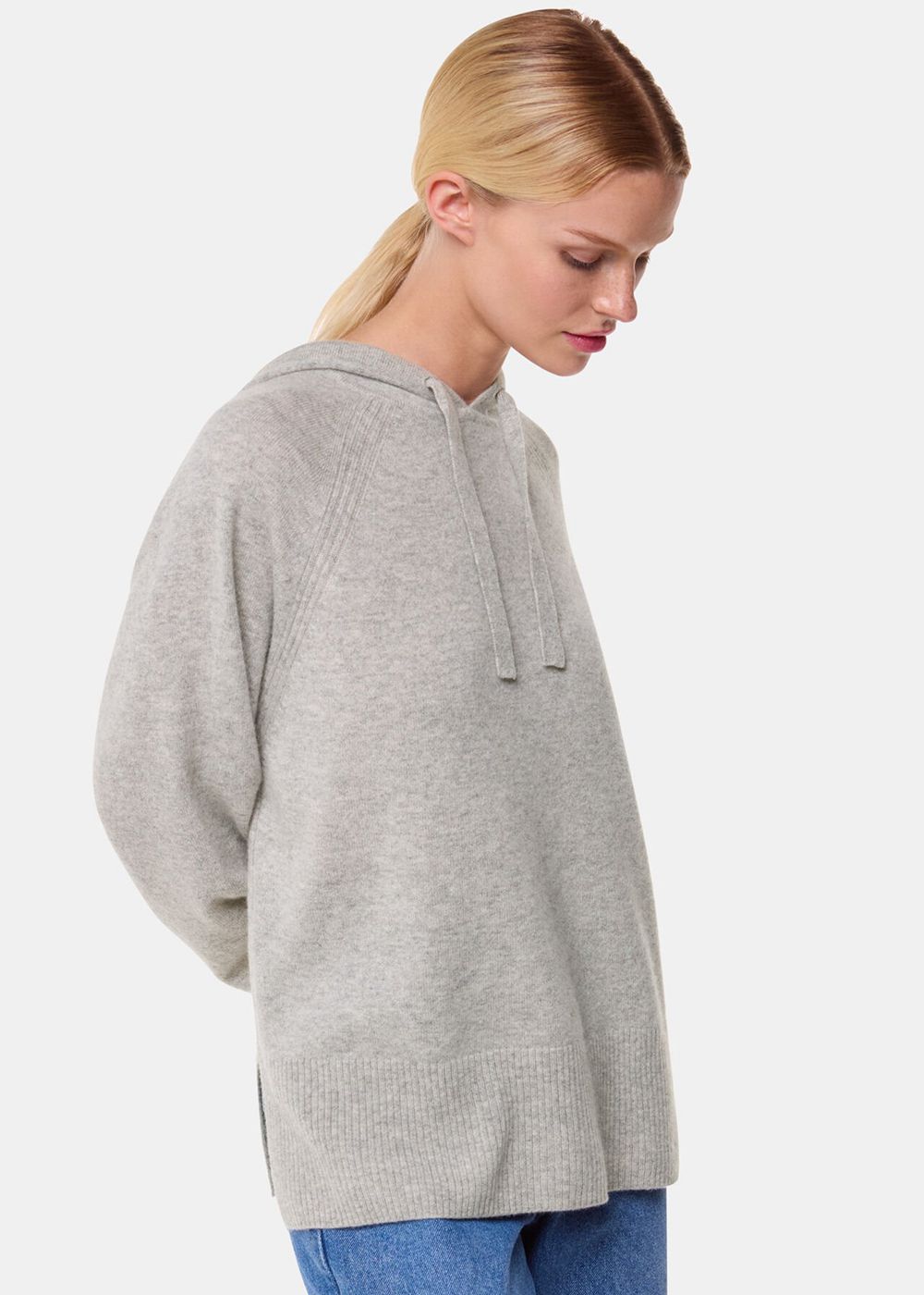 Whistles Cashmere Hoodie Grey | US-43016VXRW