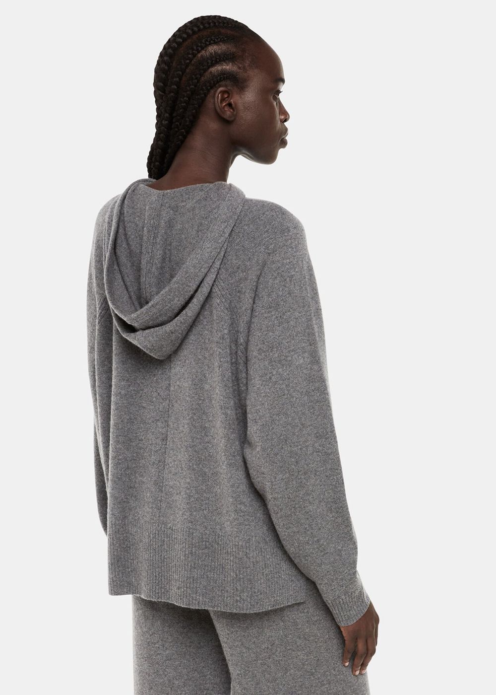 Whistles Cashmere Hoodie Grey | US-53416HQRD