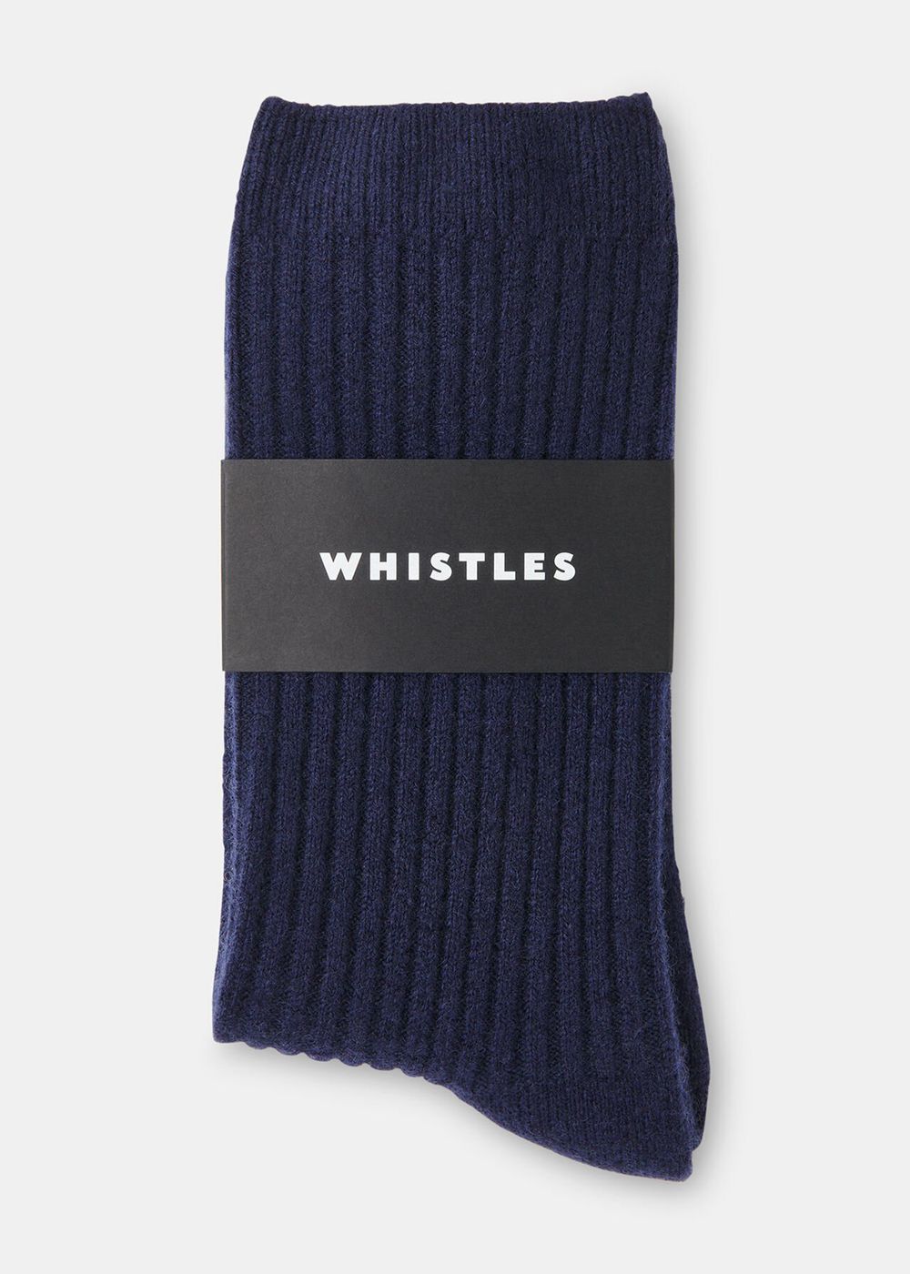 Whistles Cashmere Ribbed Socks Navy | US-78190YRHL