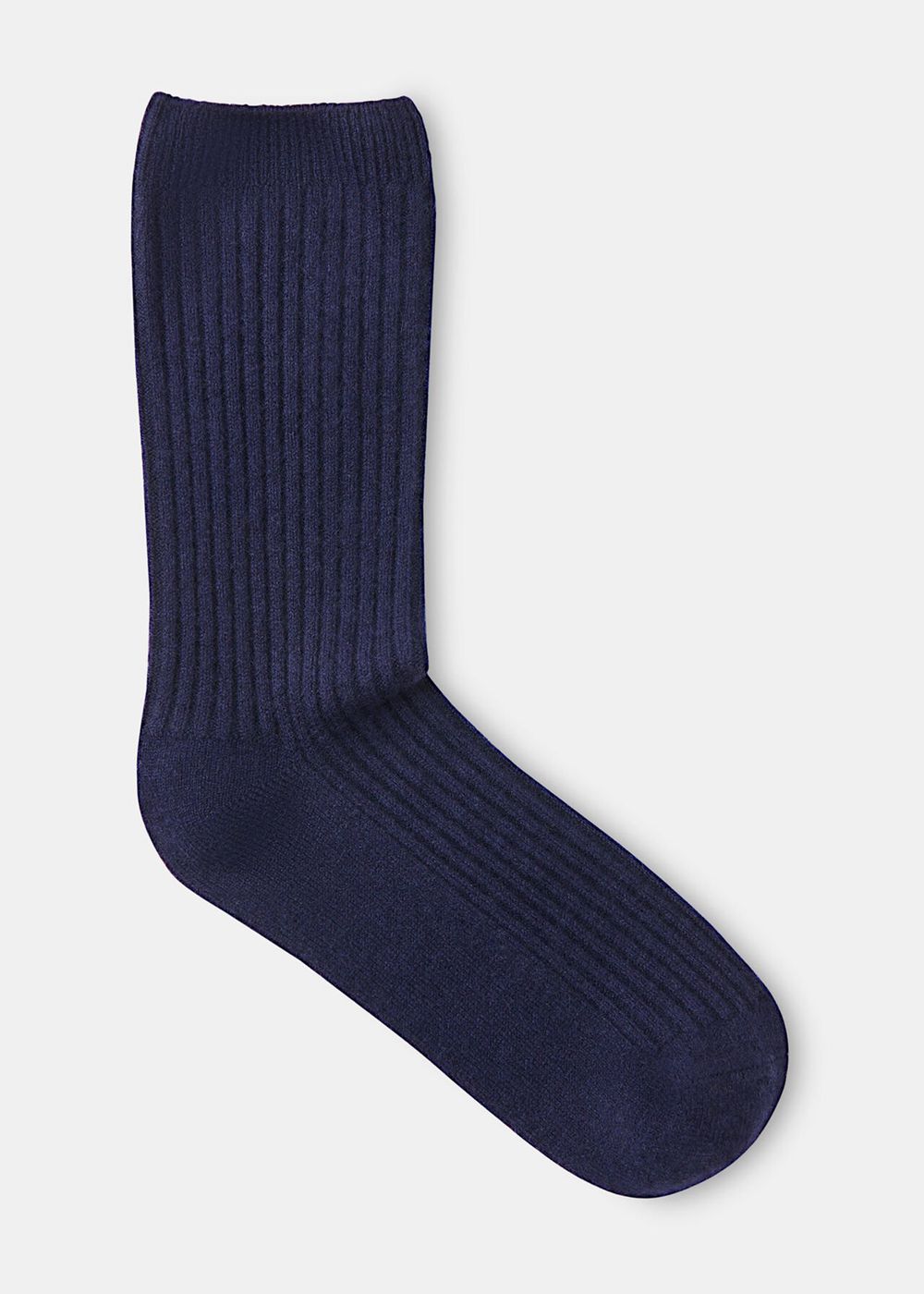 Whistles Cashmere Ribbed Socks Navy | US-78190YRHL