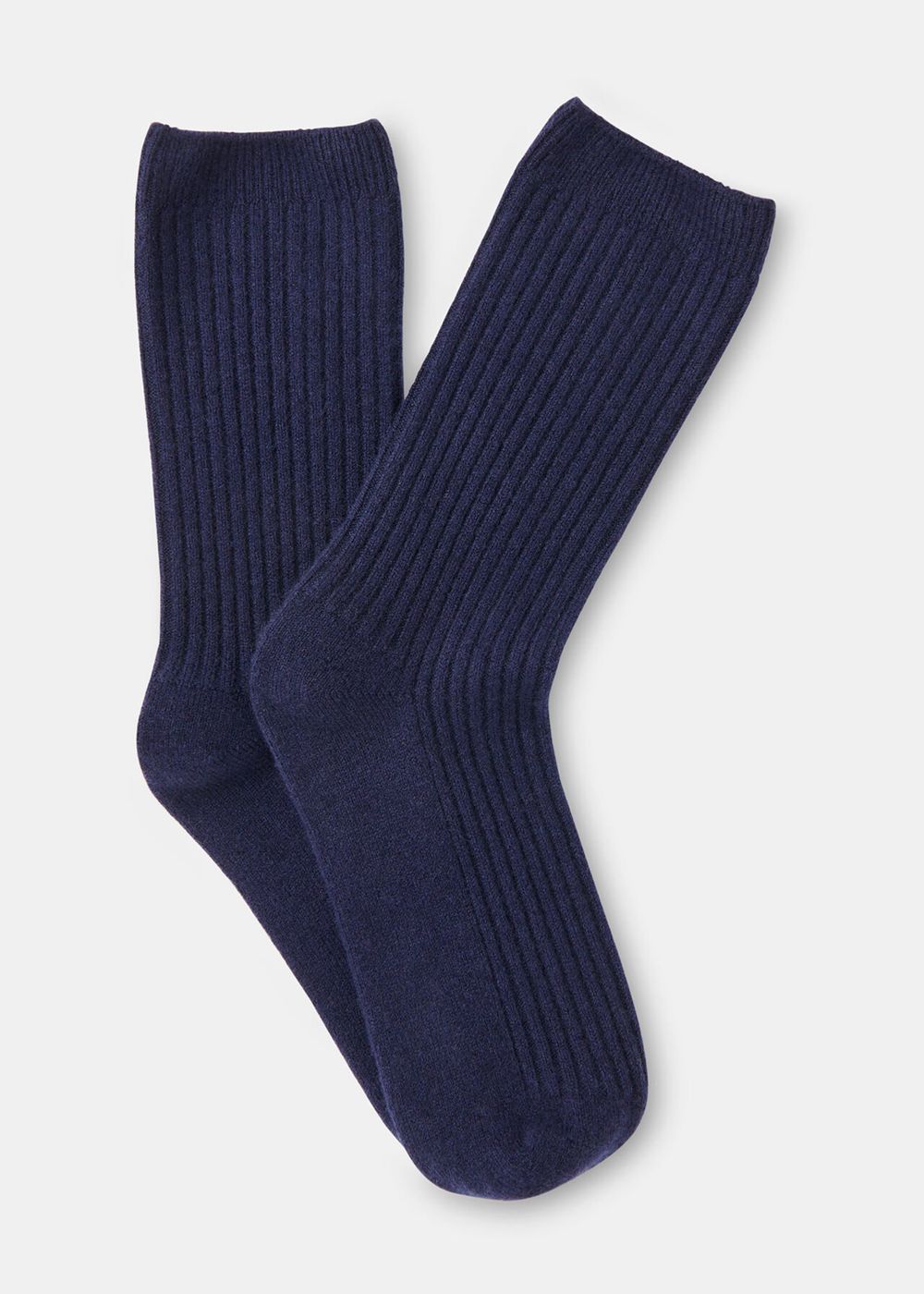 Whistles Cashmere Ribbed Socks Navy | US-78190YRHL