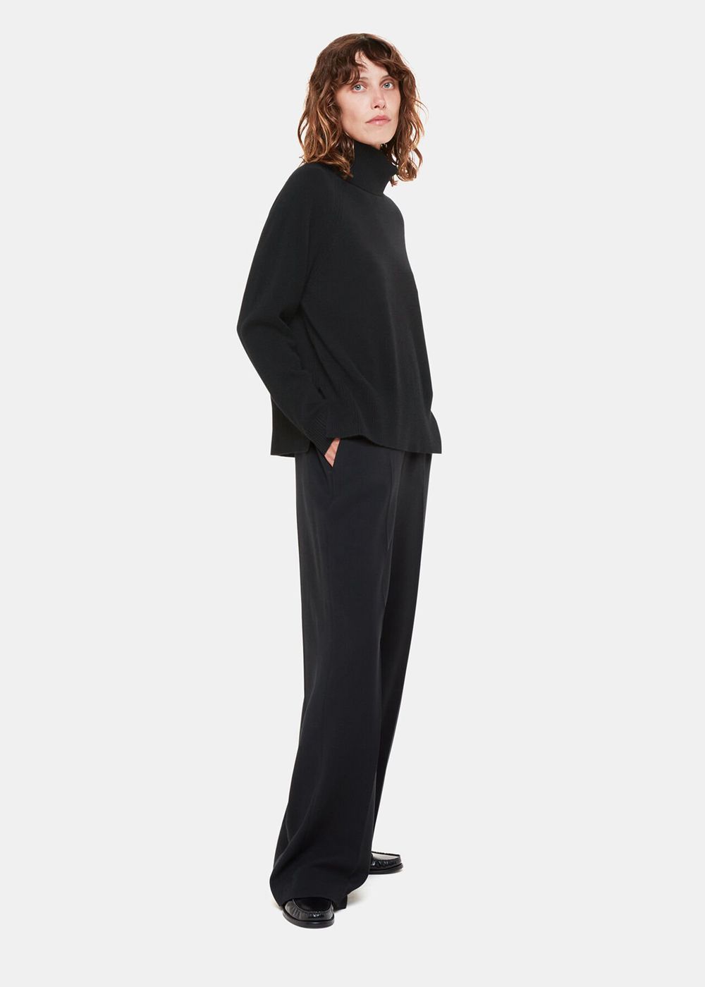 Whistles Cashmere Roll Neck Jumpers Black | US-98045BOSE