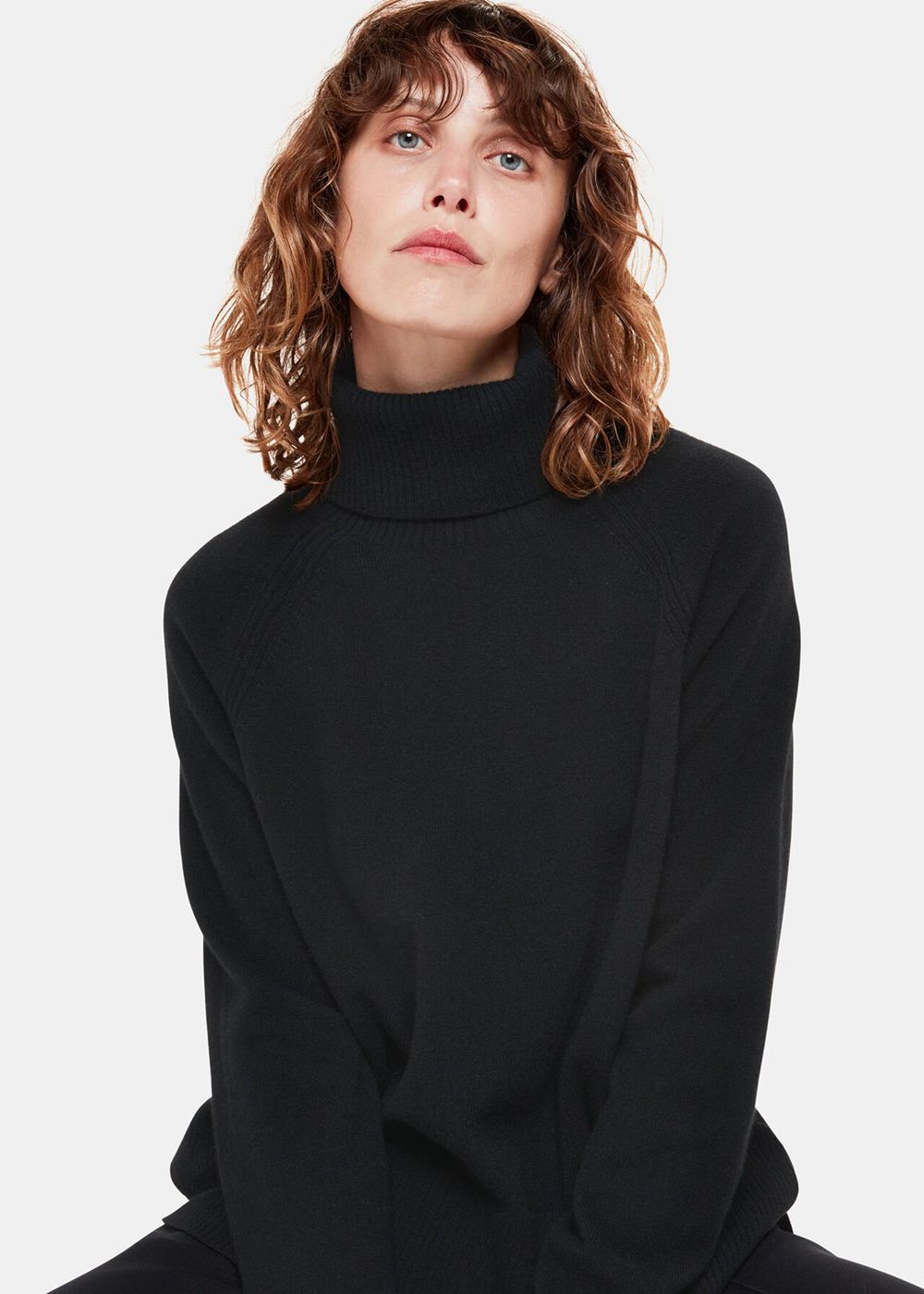 Whistles Cashmere Roll Neck Jumpers Black | US-98045BOSE