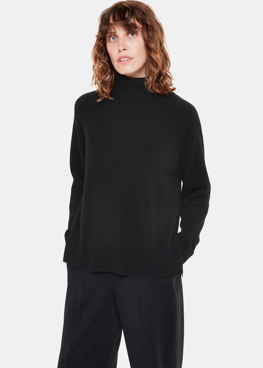 Whistles Cashmere Roll Neck Jumpers Black | US-98045BOSE