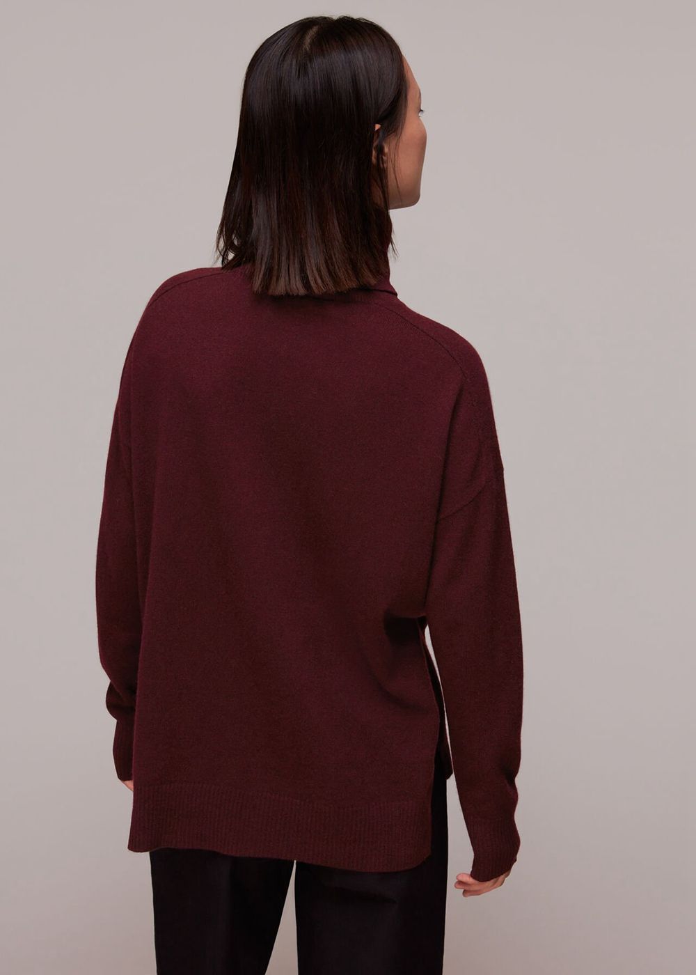 Whistles Cashmere Roll Neck Jumpers Burgundy | US-94285VIOG