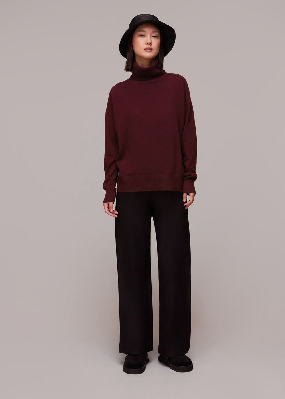 Whistles Cashmere Roll Neck Jumpers Burgundy | US-94285VIOG