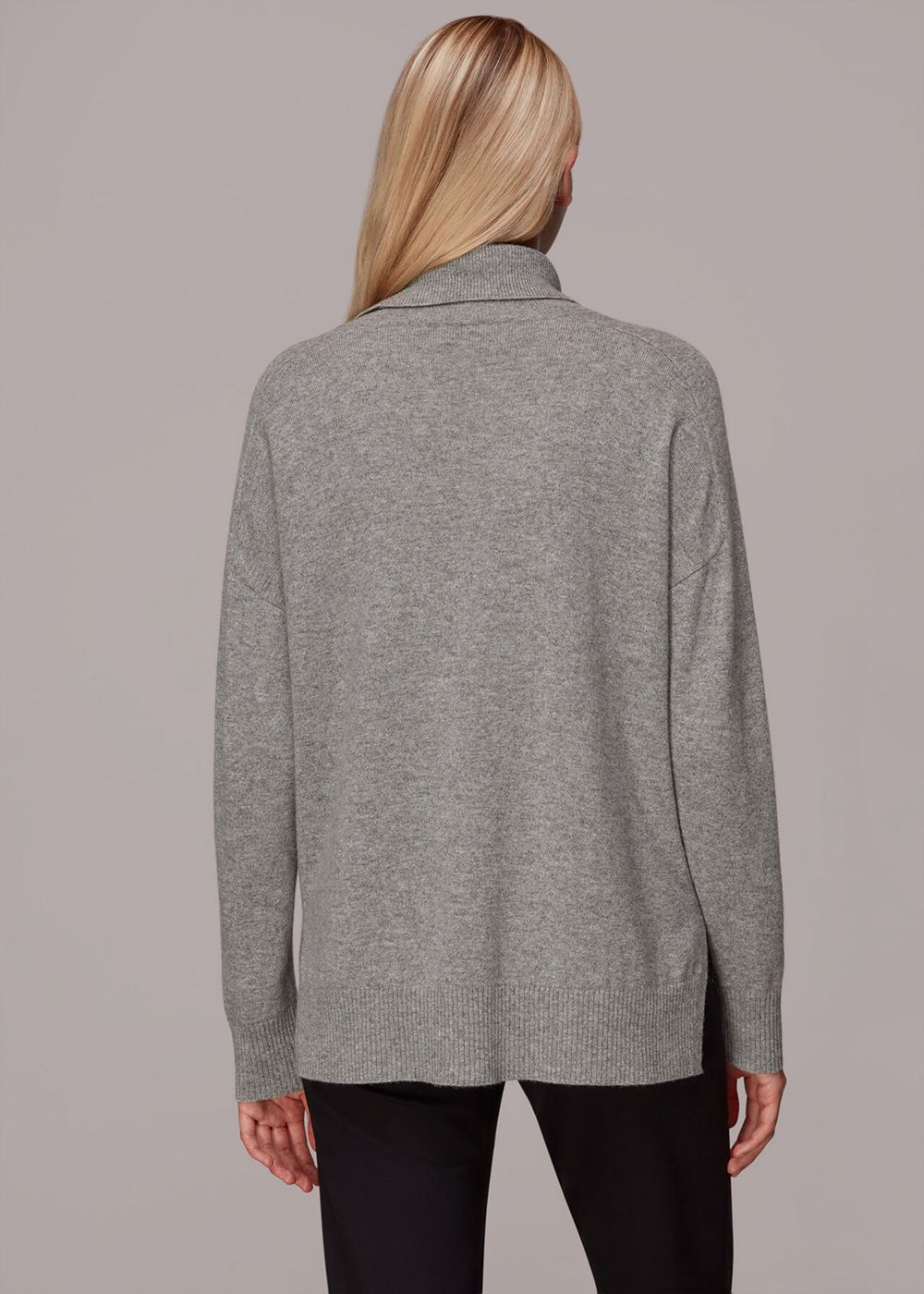 Whistles Cashmere Roll Neck Jumpers Grey | US-43658POMY