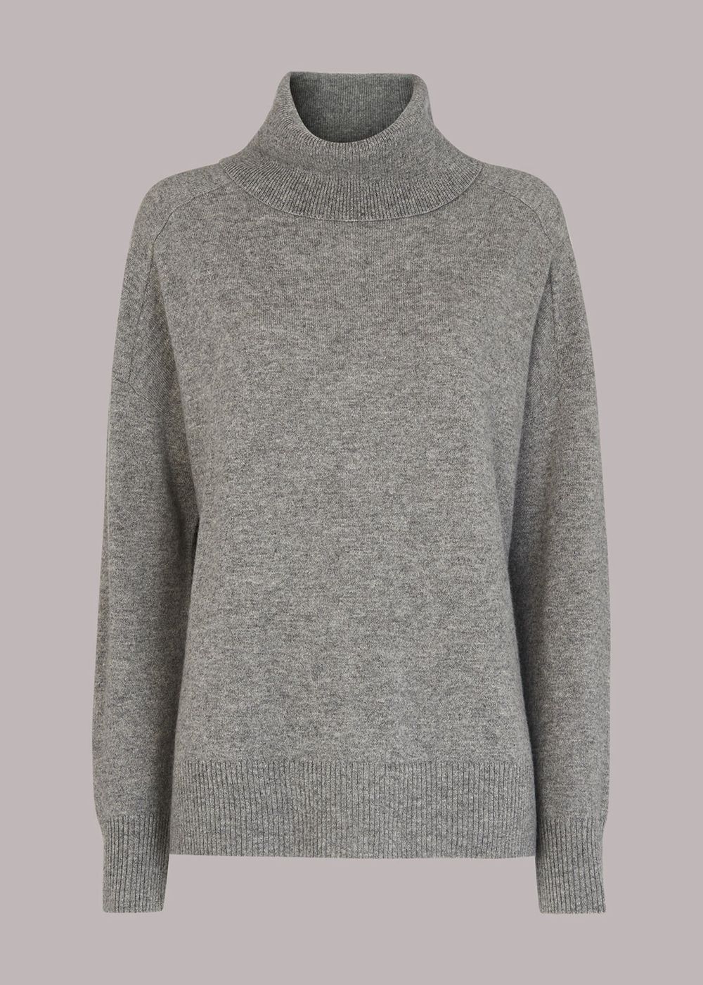 Whistles Cashmere Roll Neck Jumpers Grey | US-43658POMY