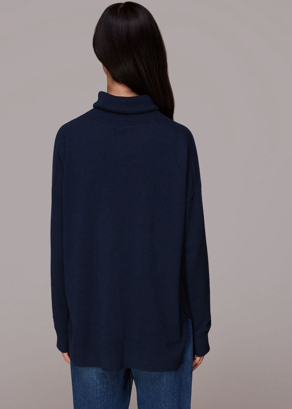 Whistles Cashmere Roll Neck Jumpers Navy | US-89412KJCL