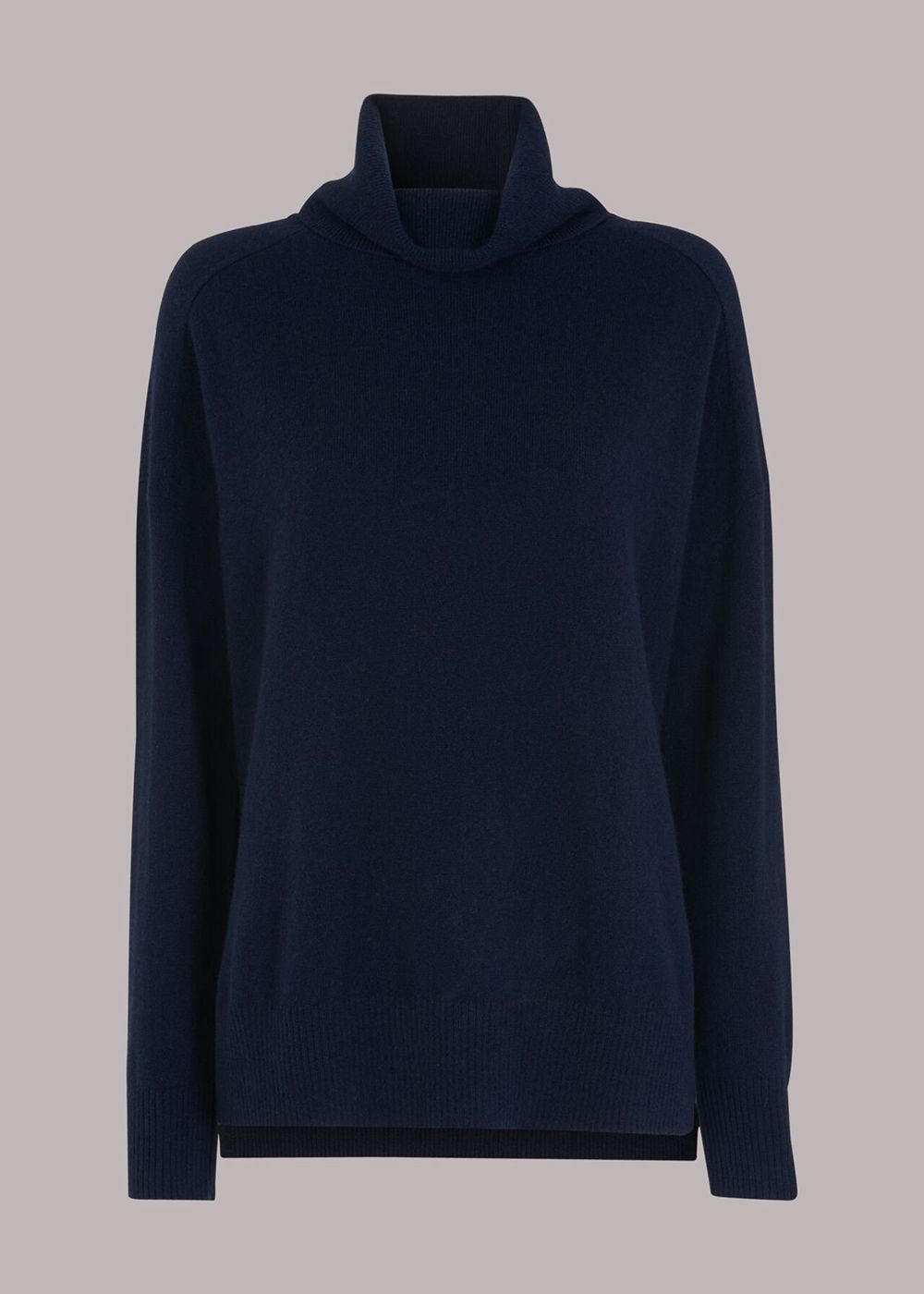 Whistles Cashmere Roll Neck Jumpers Navy | US-89412KJCL