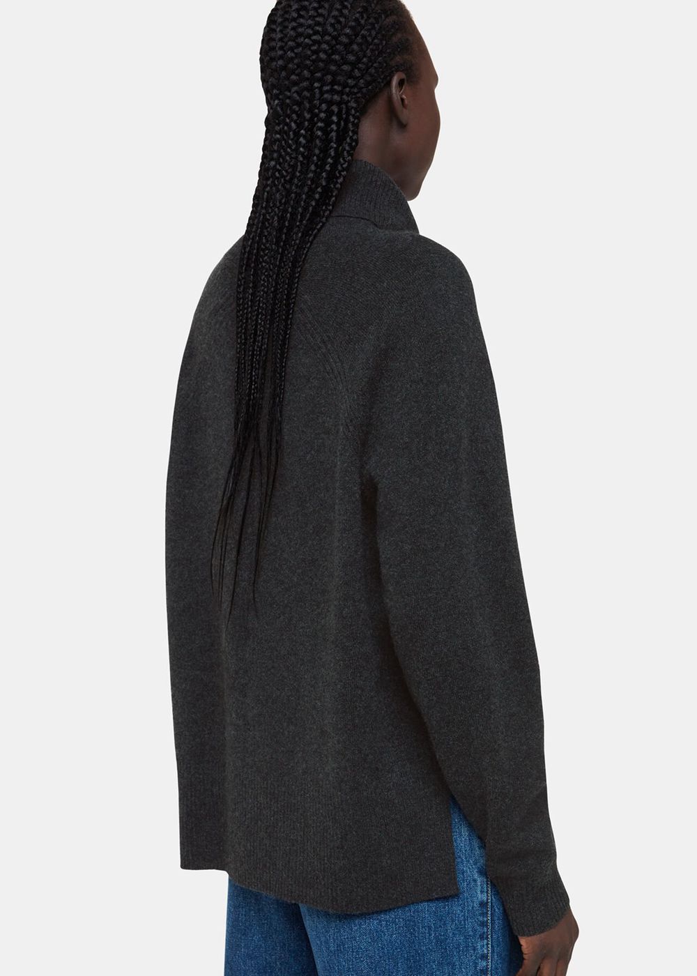 Whistles Cashmere Roll Neck Knitwear Dark Grey | US-12679RSVL