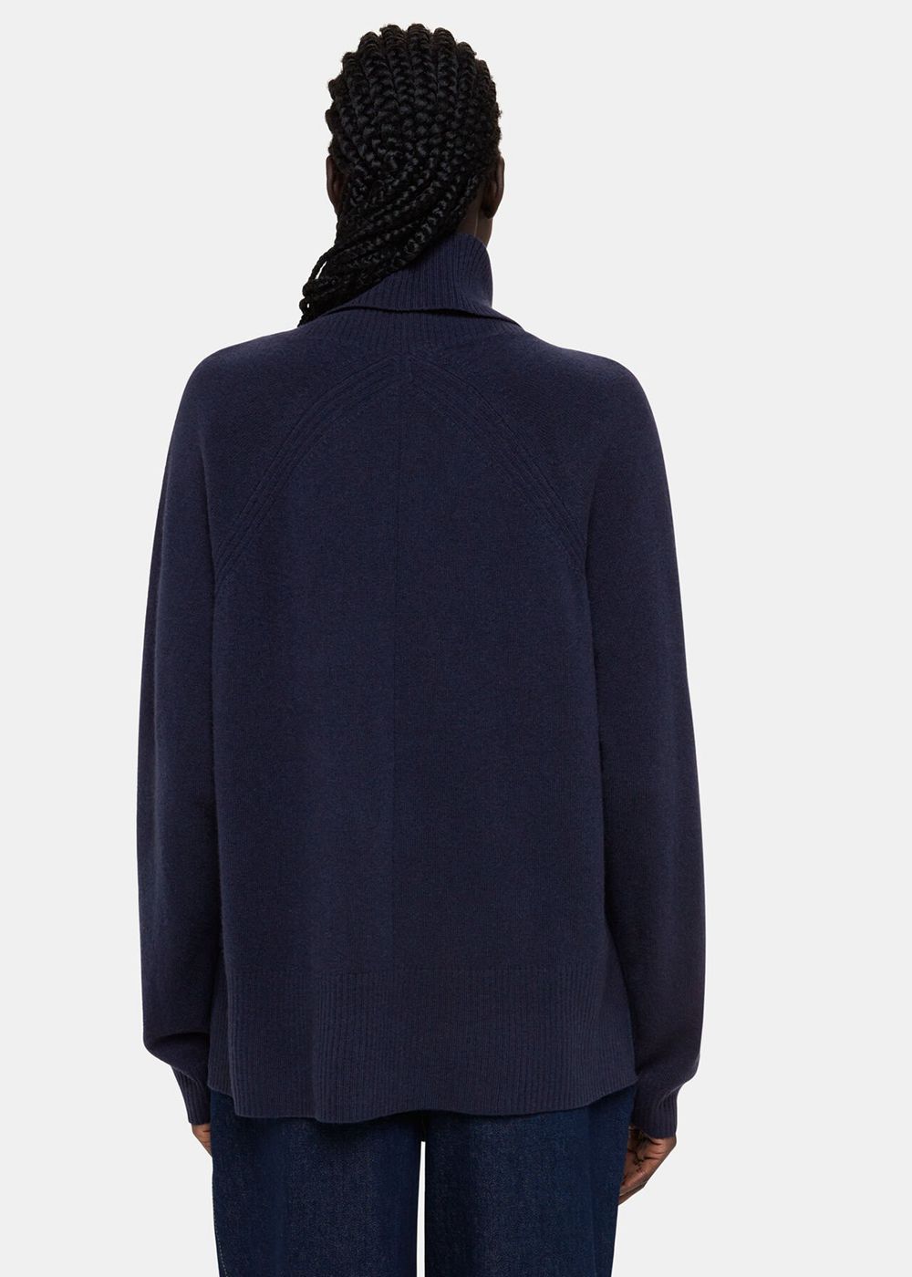 Whistles Cashmere Roll Neck Knitwear Navy | US-73059CMNQ