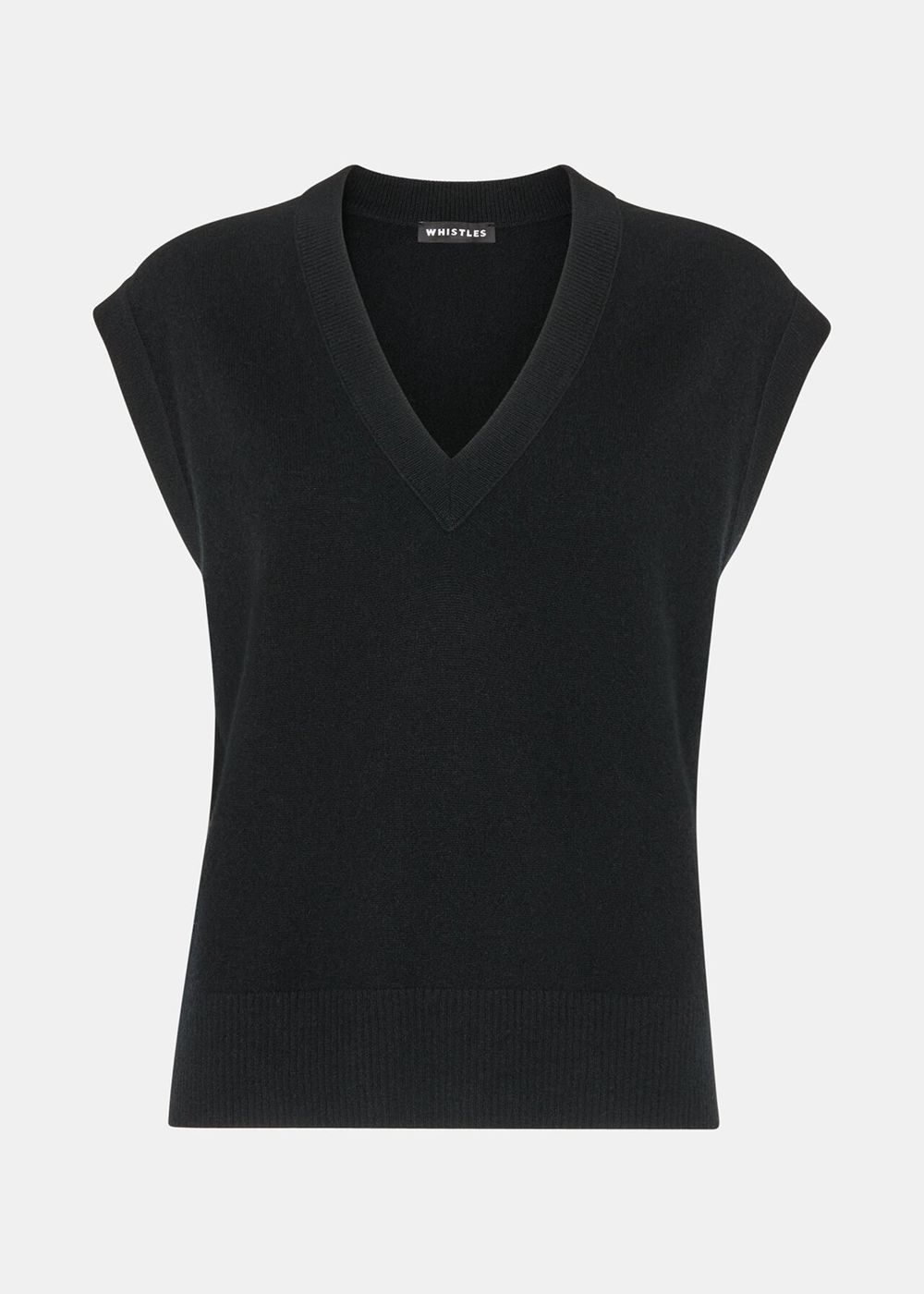 Whistles Cashmere V Neck Knitwear Black | US-73845UJQI