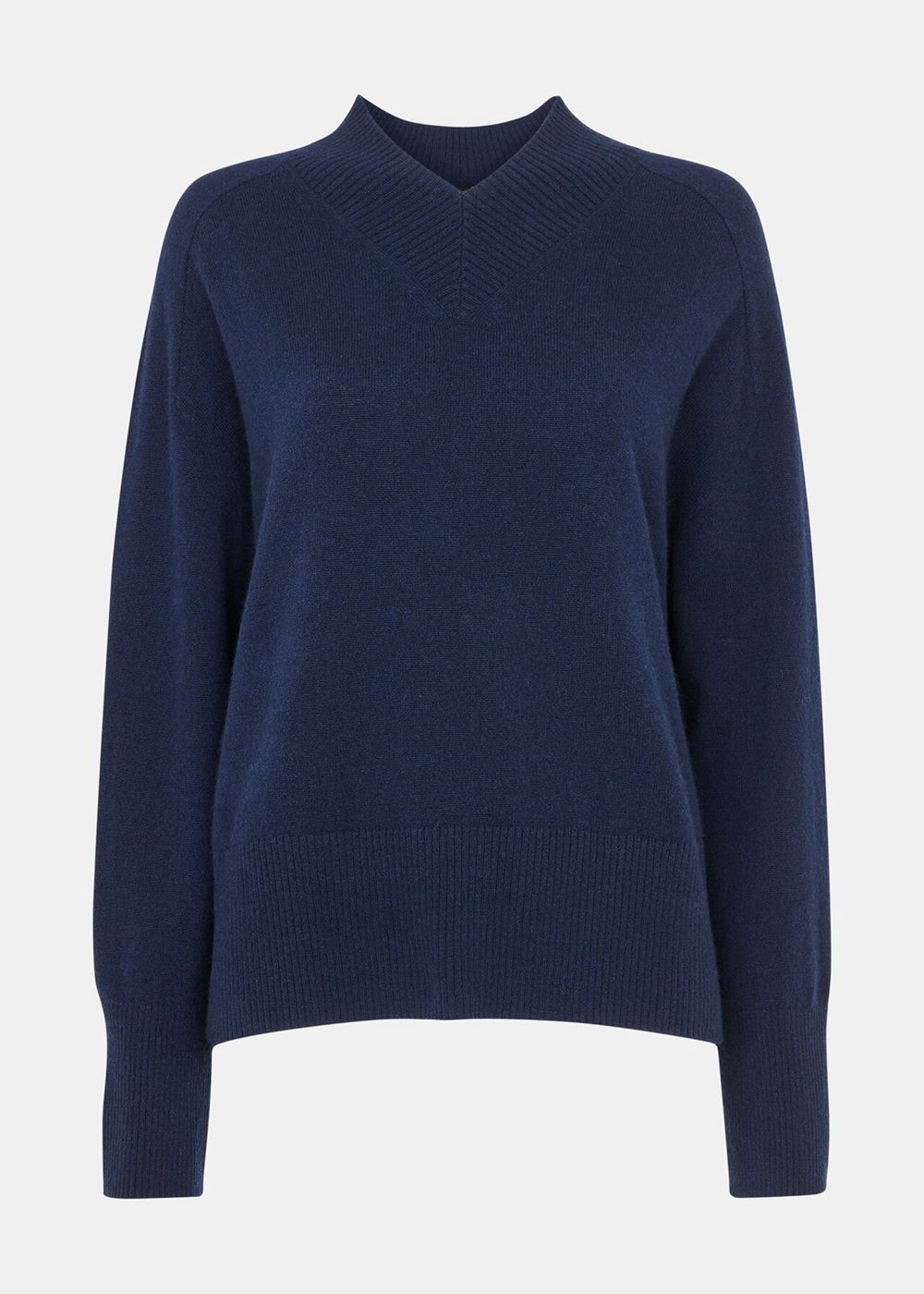 Whistles Cashmere V Neck Knitwear Navy | US-94035HFLB