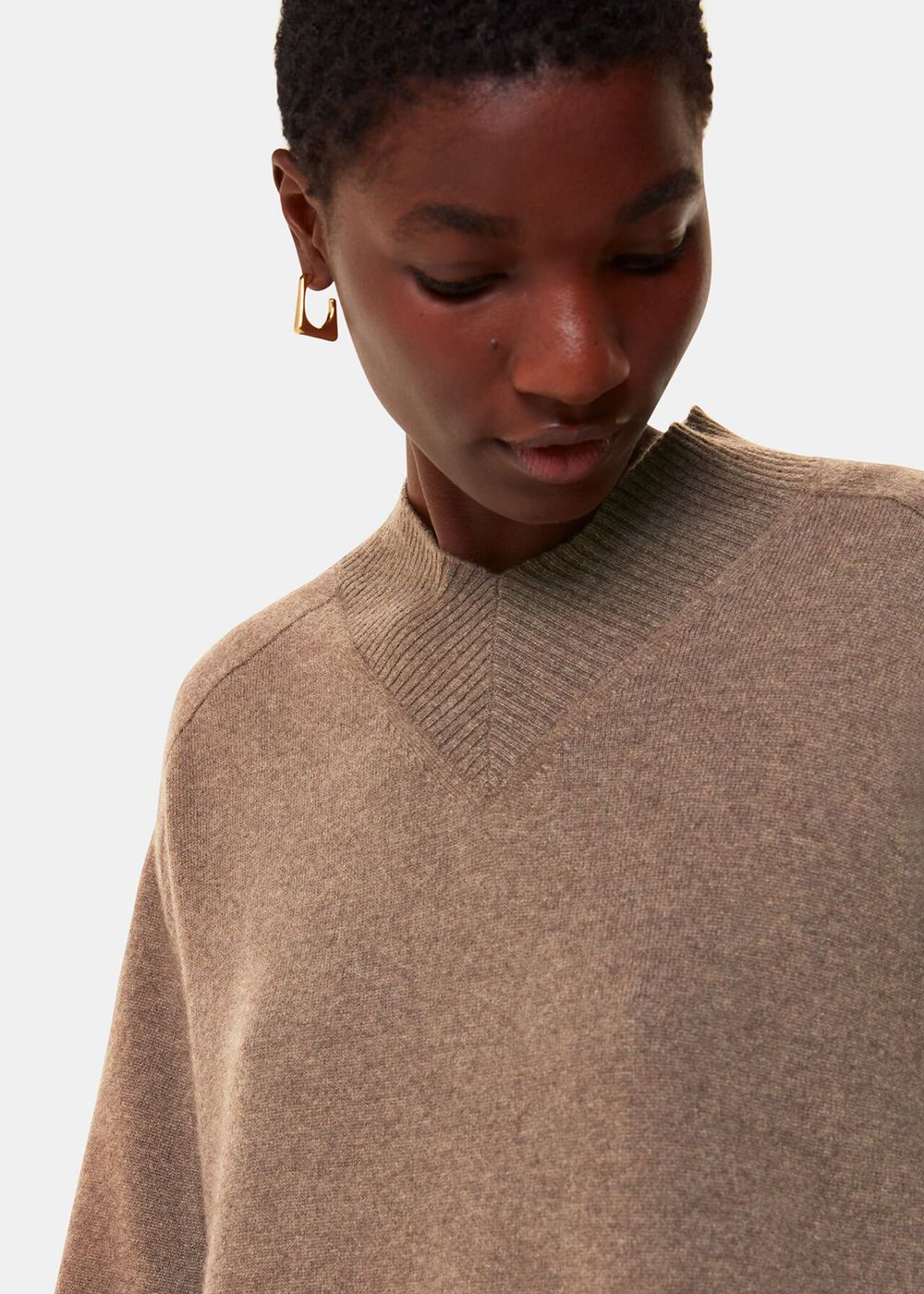 Whistles Cashmere V Neck Knitwear Neutral | US-67518LANX