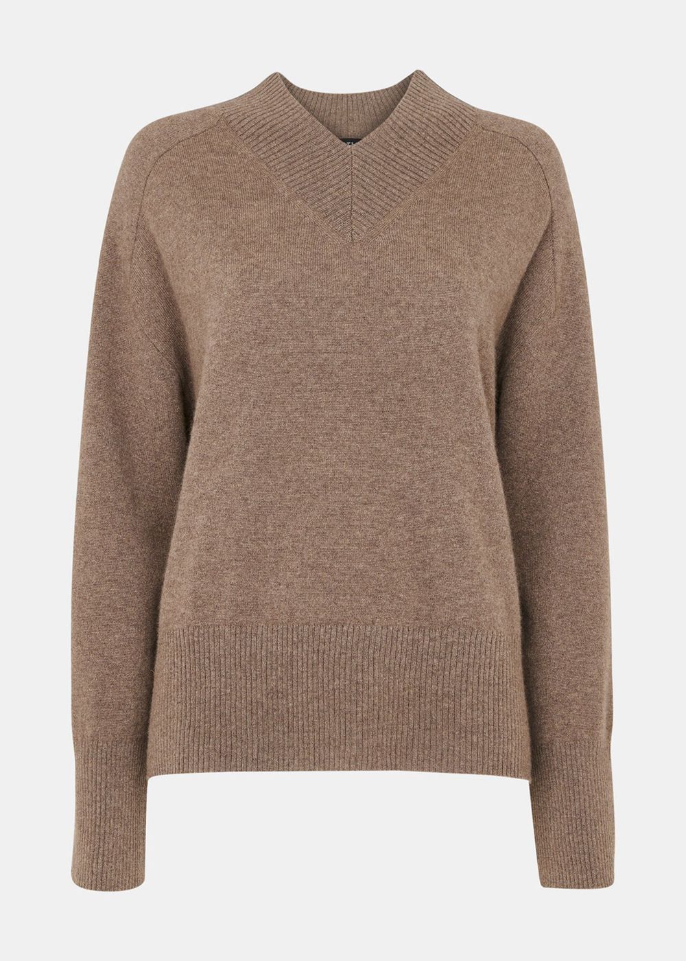 Whistles Cashmere V Neck Knitwear Neutral | US-67518LANX