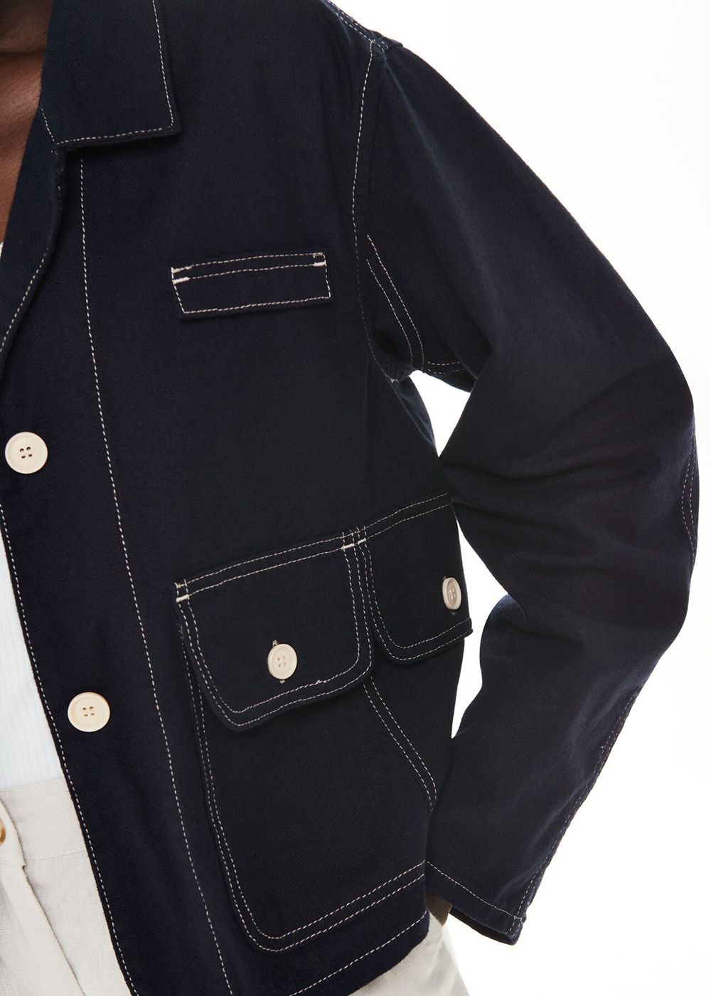 Whistles Cassie Cargo Pocket Jacket Navy | US-16083TGWJ