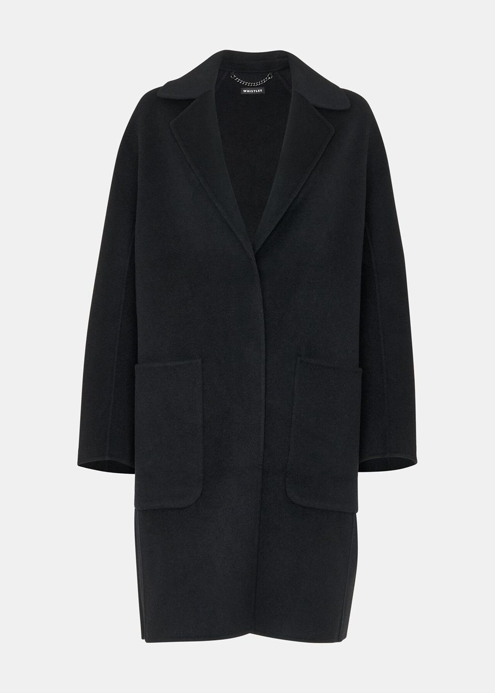 Whistles Cassie Double Face Pocket Coat Black | US-18295DAEF