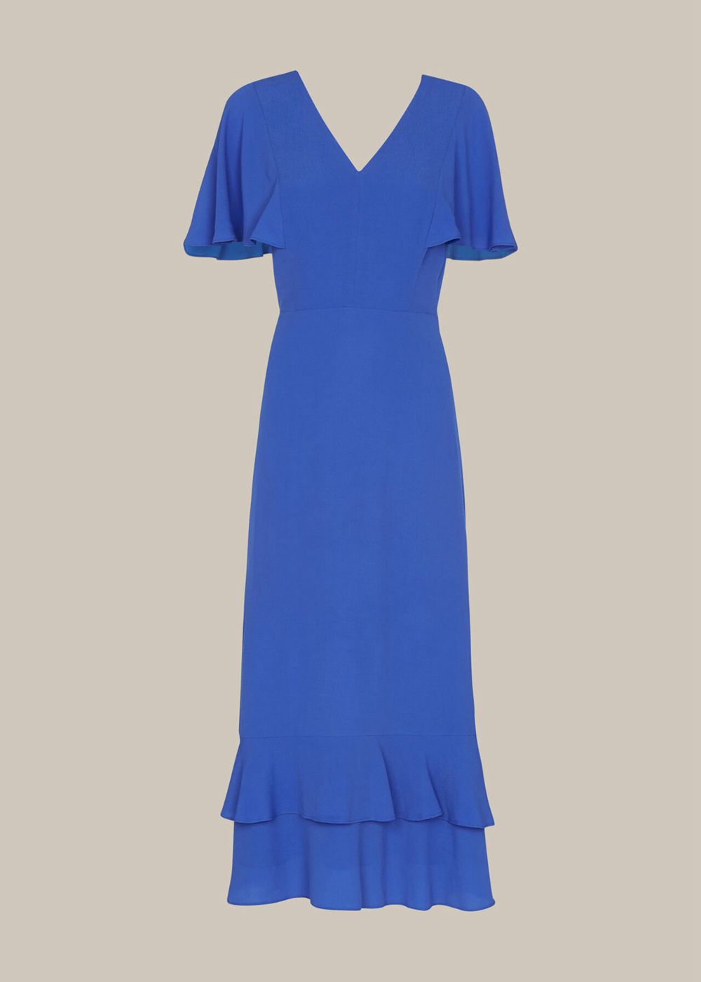 Whistles Cathy Frill Hem Dress Blue | US-86153JOUY