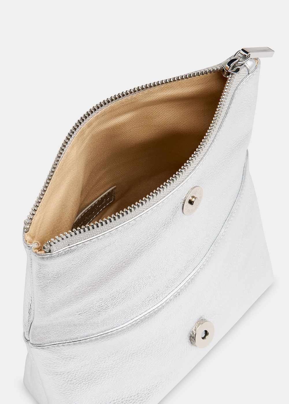 Whistles Cecilia Makeup Bag Silver | US-69824EWCQ