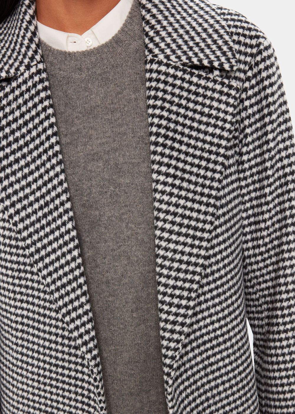 Whistles Celia Houndstooth Wrap Coat Black / Multicolor | US-41975ASLK