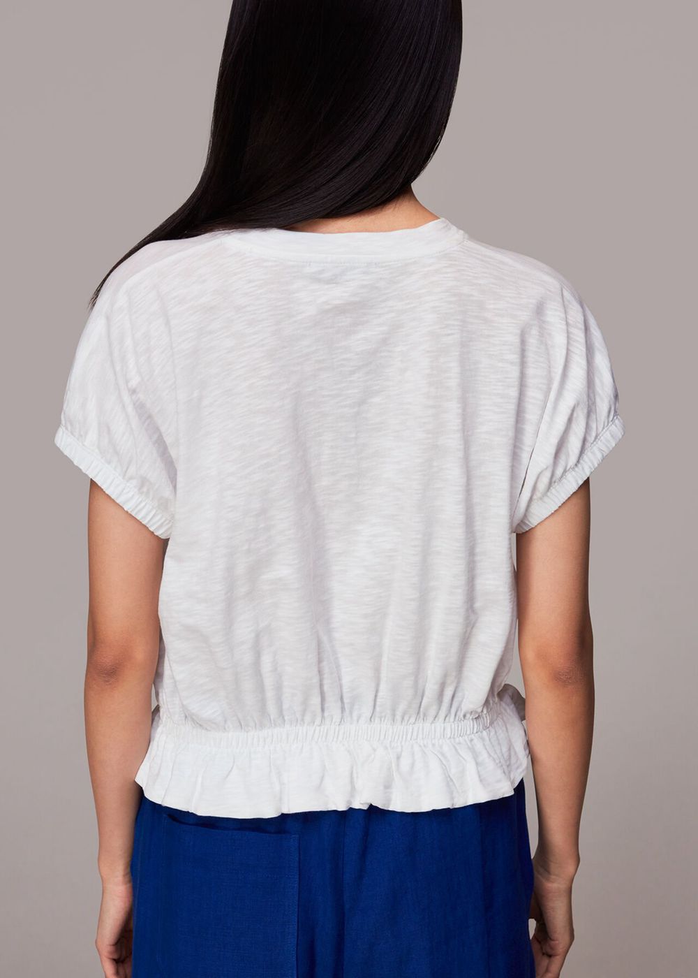 Whistles Celly Gathered Hem Top White | US-81072WYZP