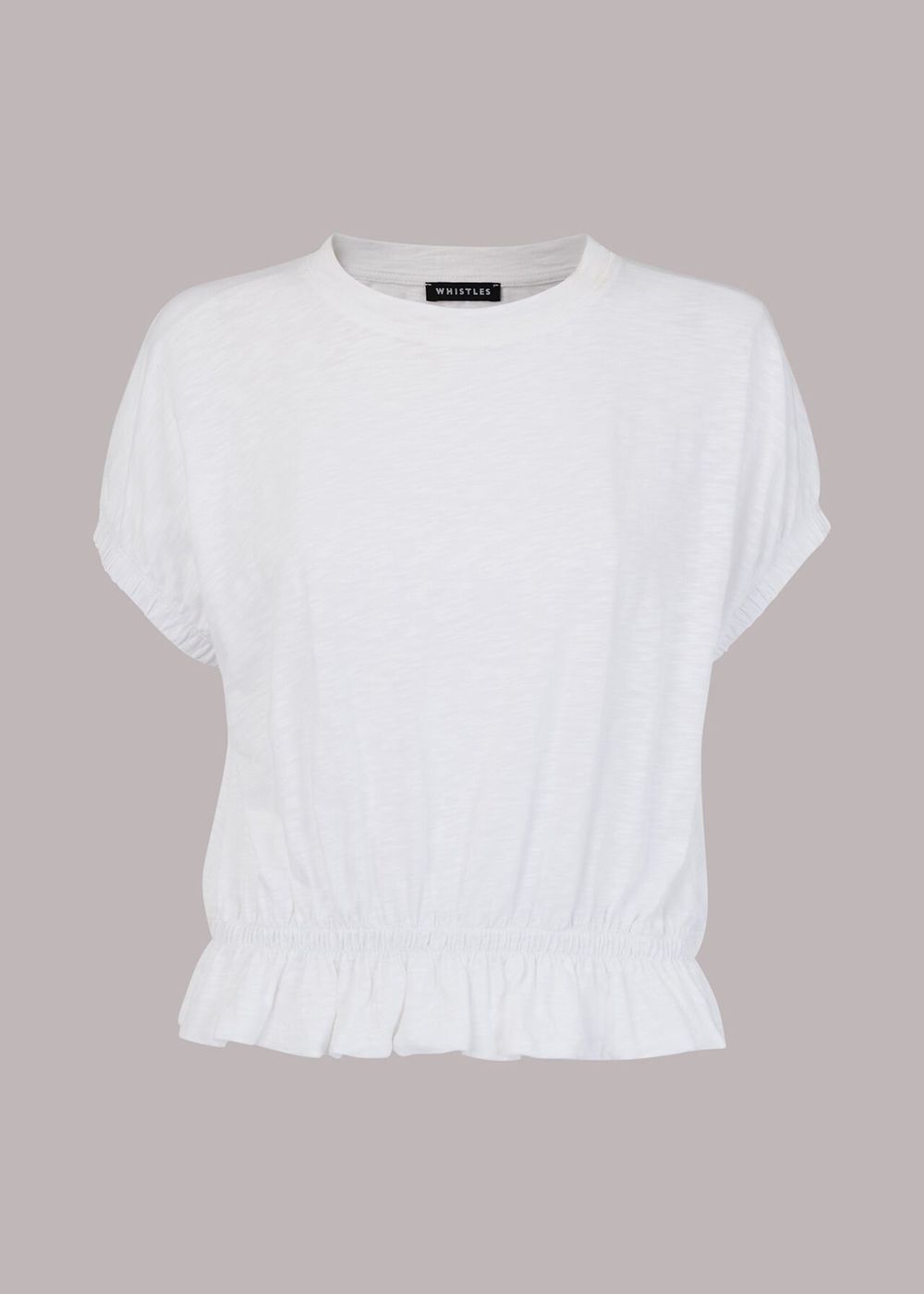 Whistles Celly Gathered Hem Top White | US-81072WYZP