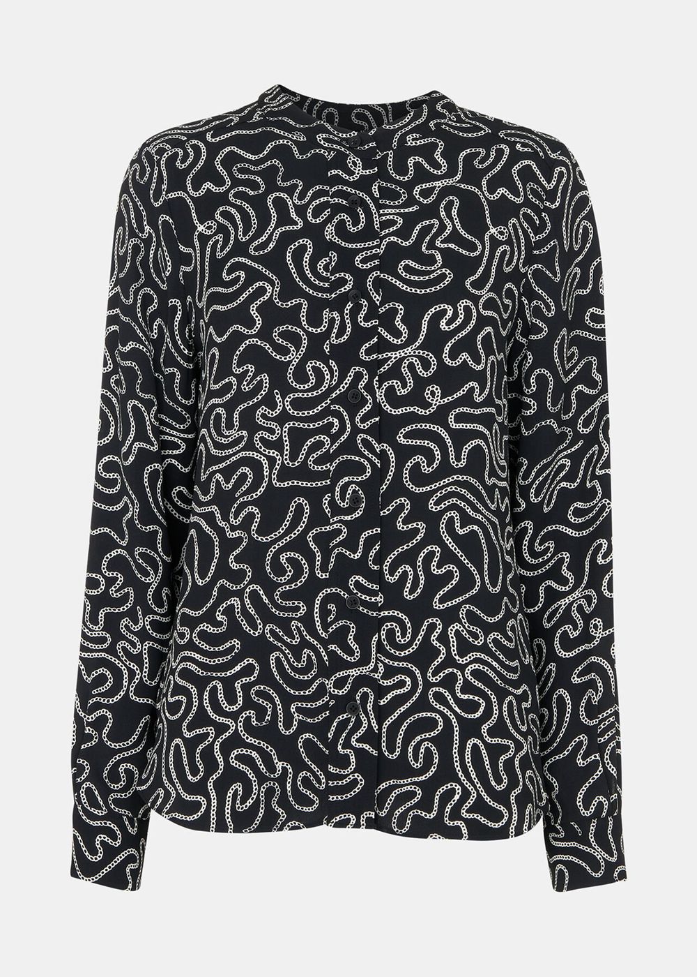 Whistles Chain Print Shirts Black / Multicolor | US-74328HAMN