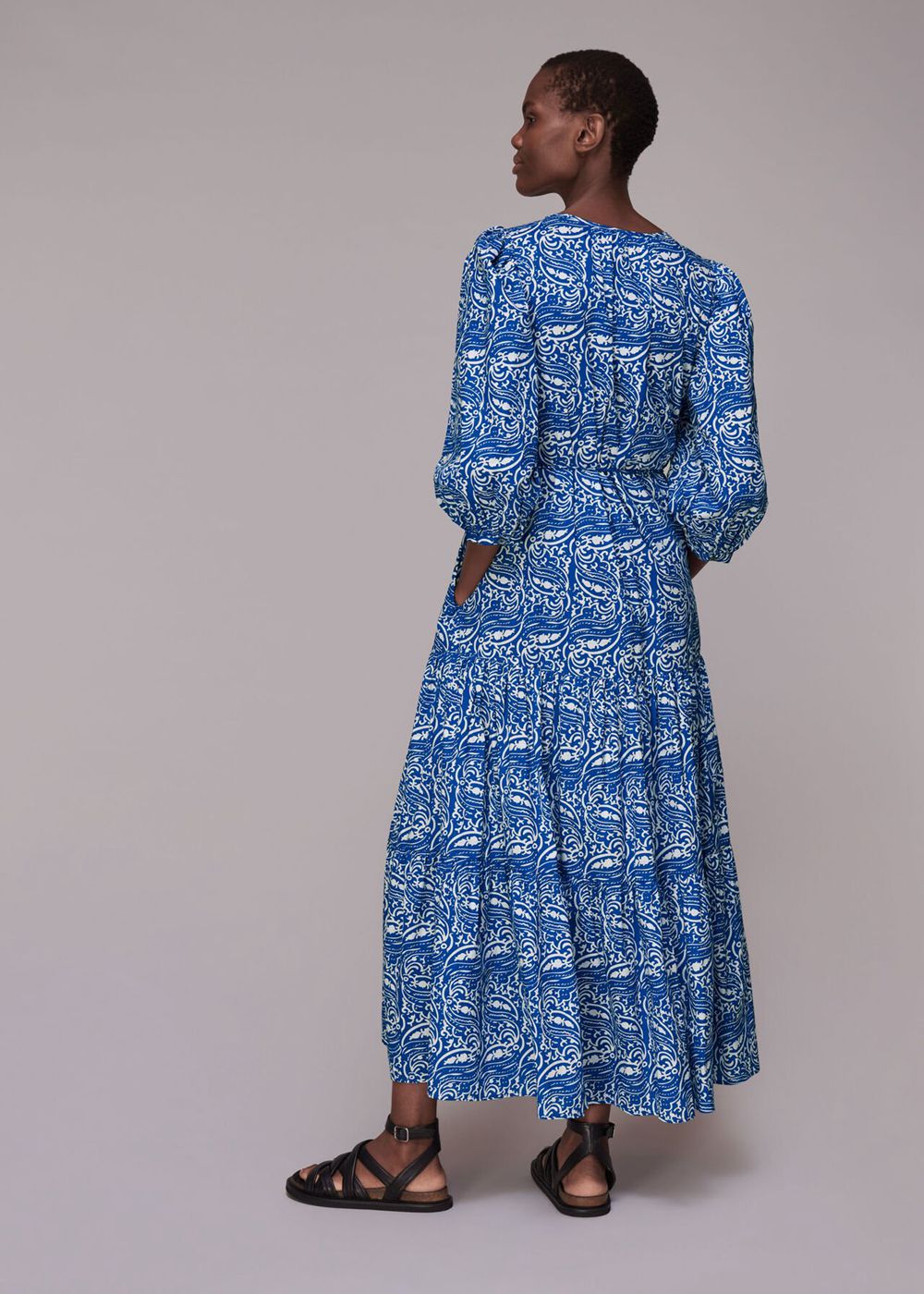 Whistles Chaina Print Trapeze Dress Blue / Multicolor | US-92153IANK