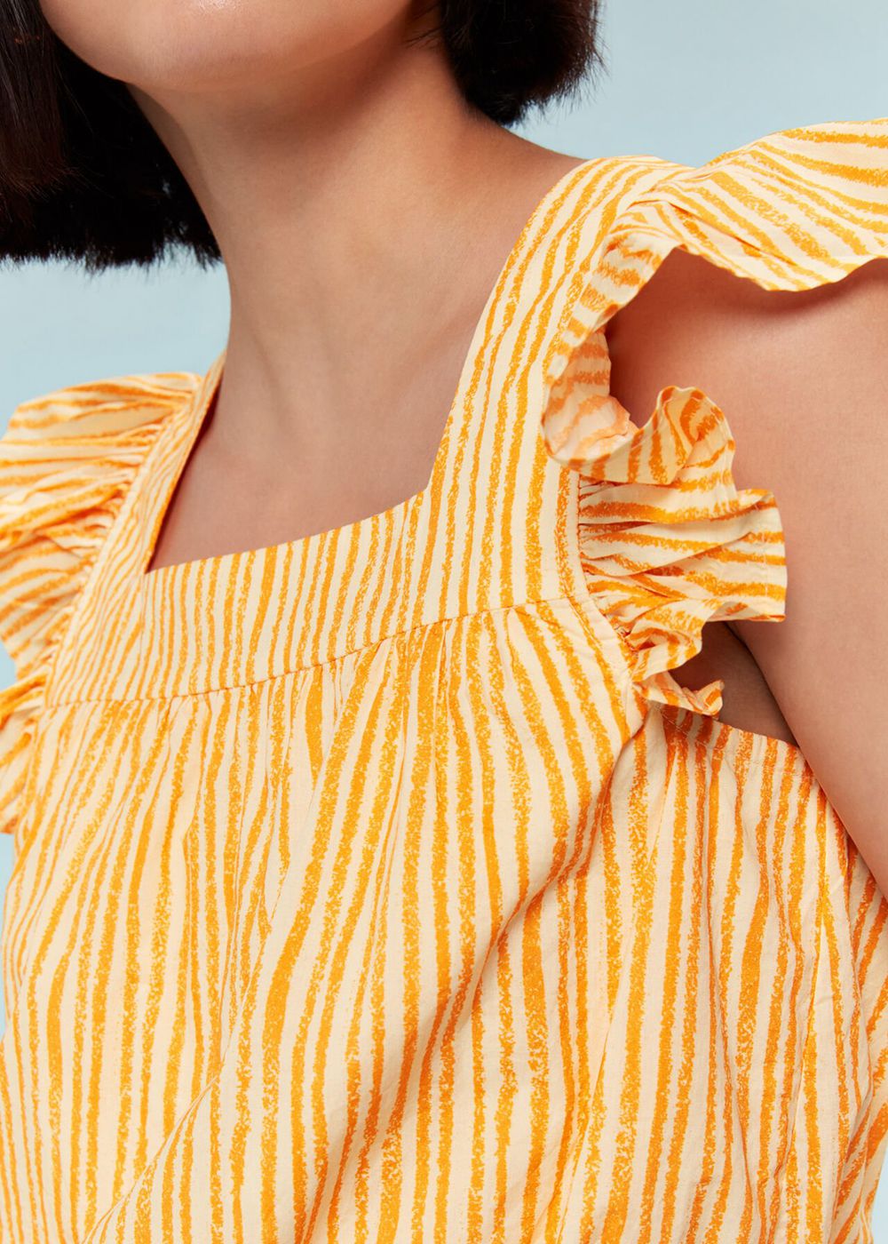 Whistles Chalk Stripe Print Top Yellow / Multicolor | US-61407GAXV