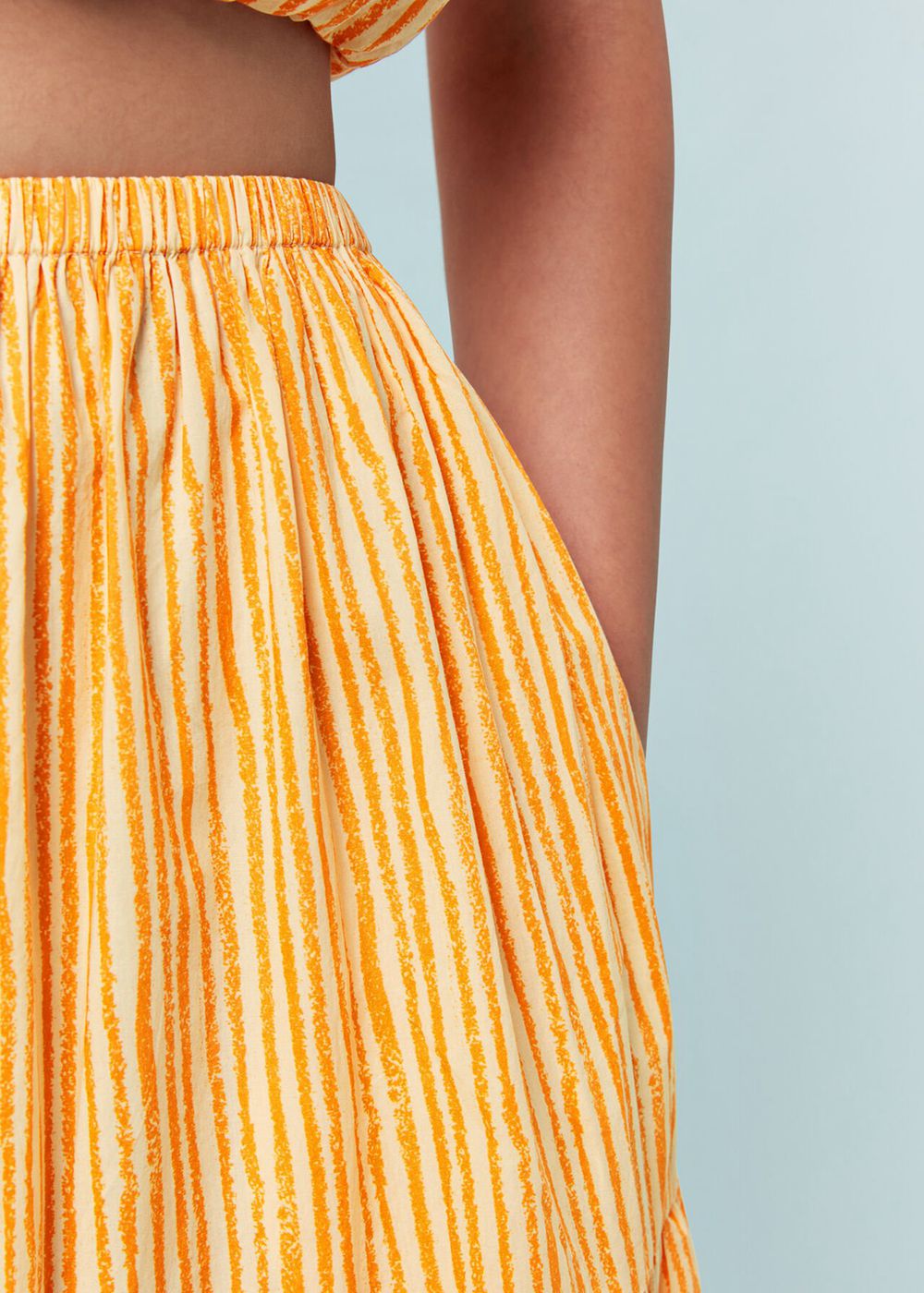 Whistles Chalk Stripe Tiered Skirts Yellow / Multicolor | US-92718DJQB