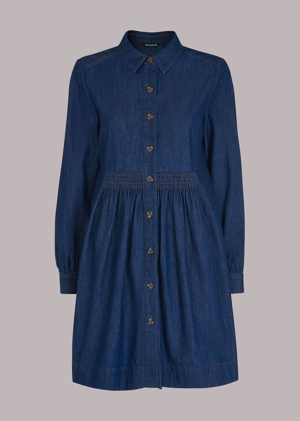 Whistles Chambray Dress Dark Blue | US-98241JOYH