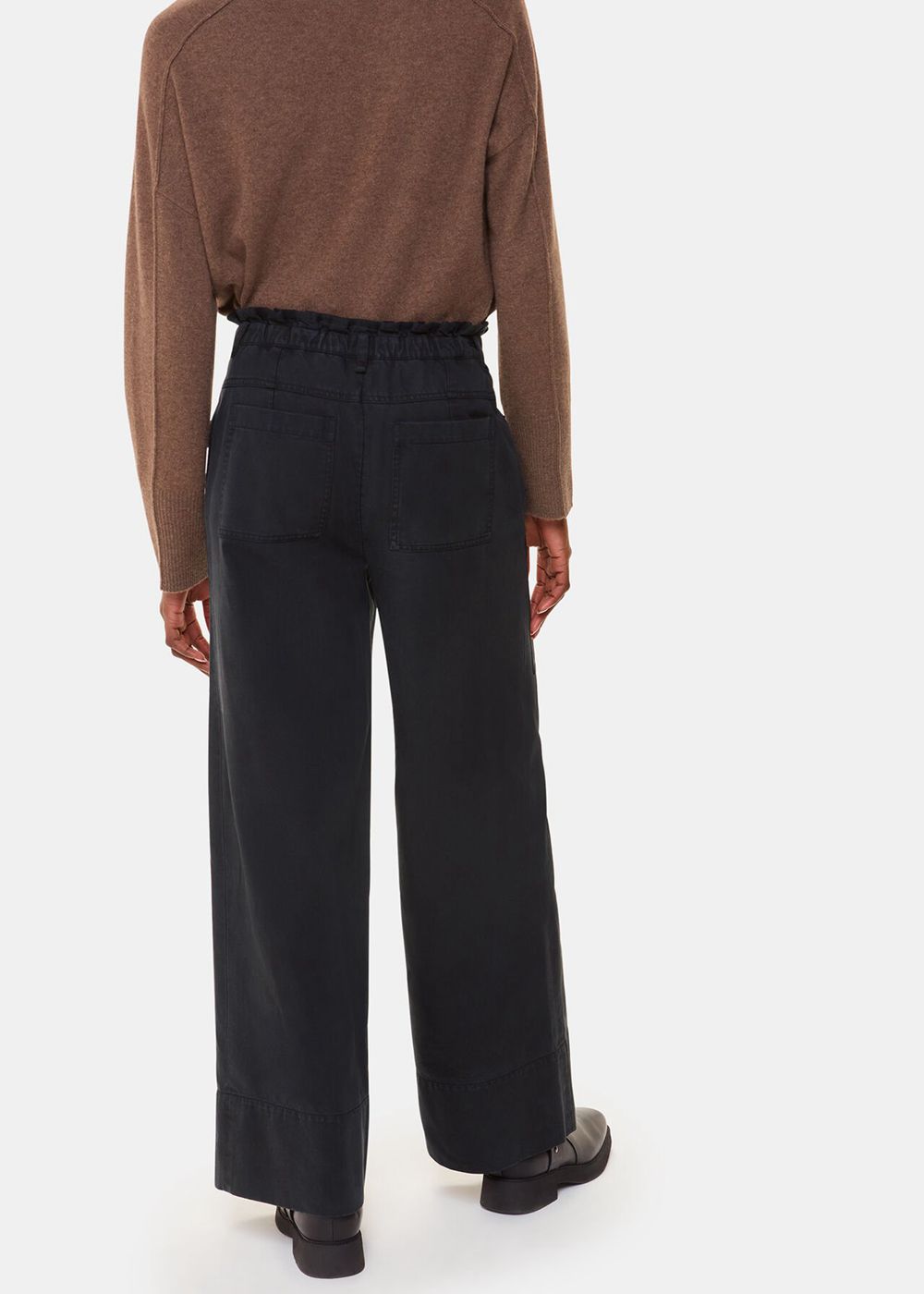 Whistles Charlie Drawstring Pants Black | US-41693ZATB