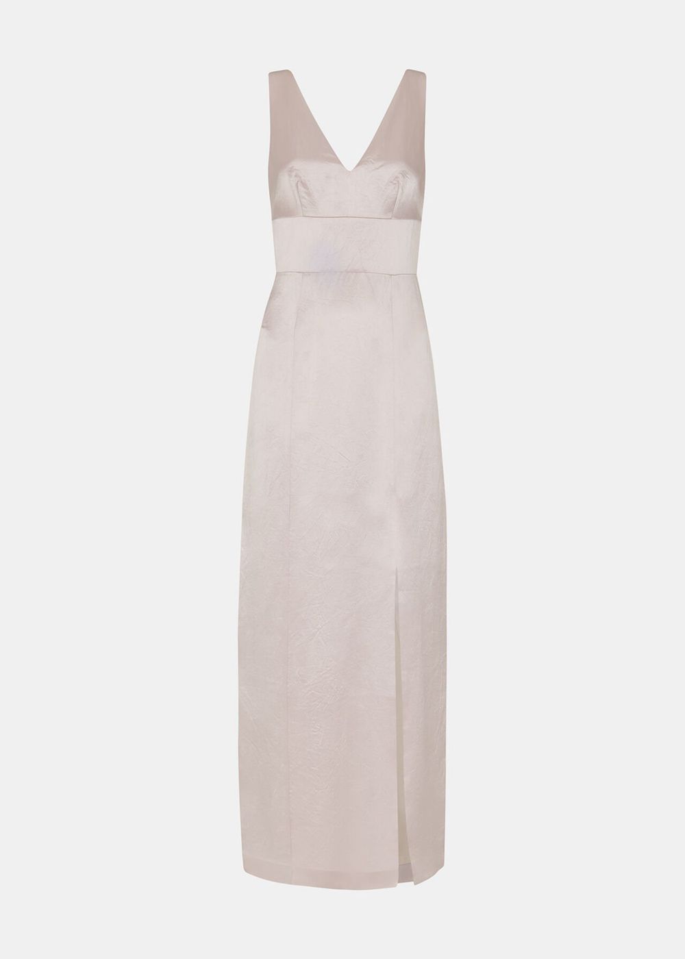 Whistles Charlotte Satin Maxi Dress Champagne | US-92604EBUS