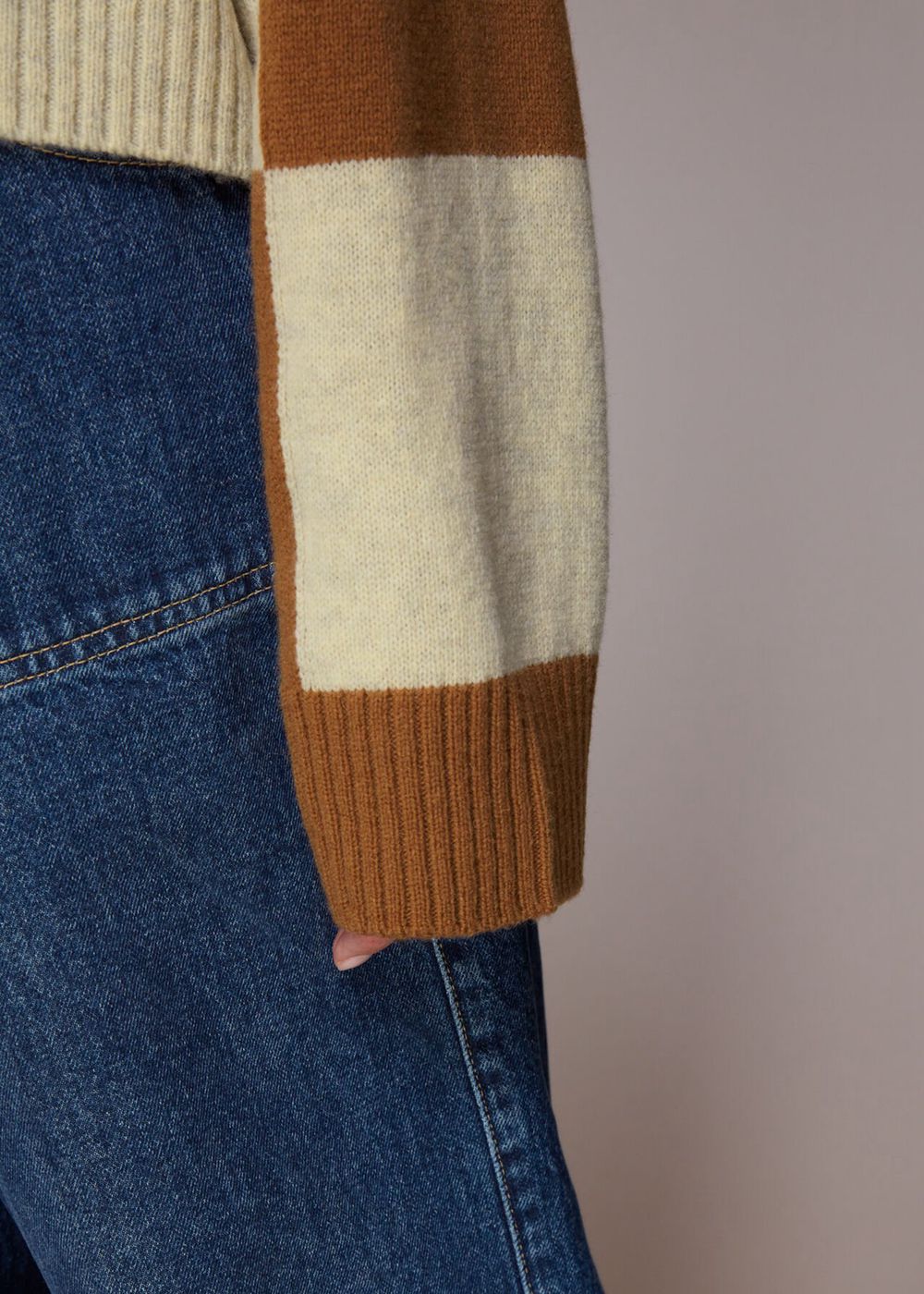 Whistles Check Wool Blend Jumpers Neutral | US-97340ENAH