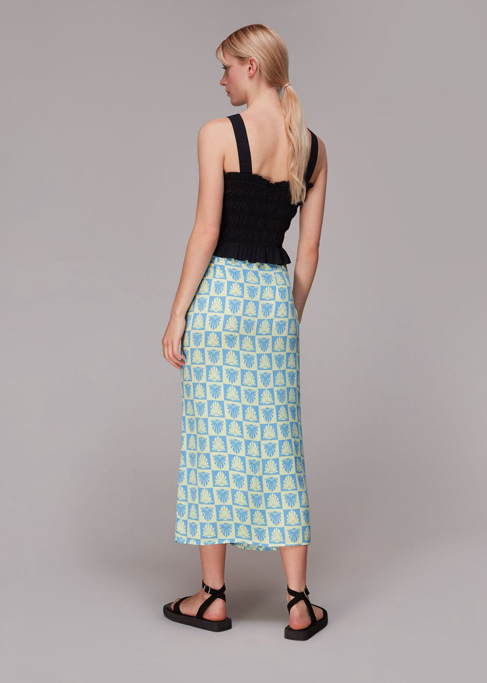 Whistles Checkerboard Shells Cleo Skirts Blue / Multicolor | US-12659XKJI