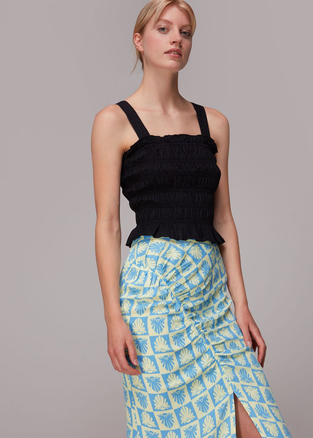 Whistles Checkerboard Shells Cleo Skirts Blue / Multicolor | US-12659XKJI