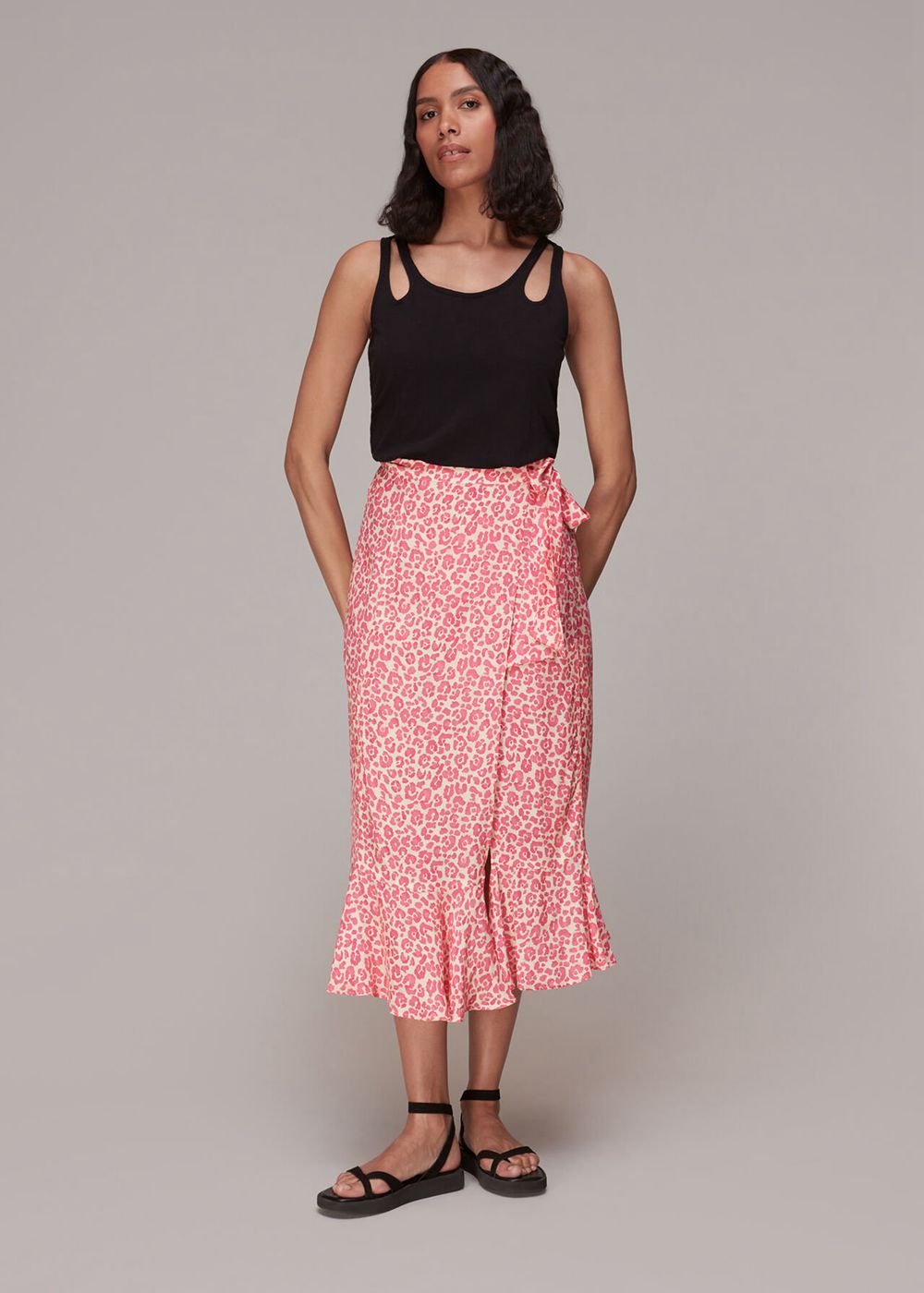 Whistles Cheetah Print Wrap Skirts Pink / Multicolor | US-85716PGST