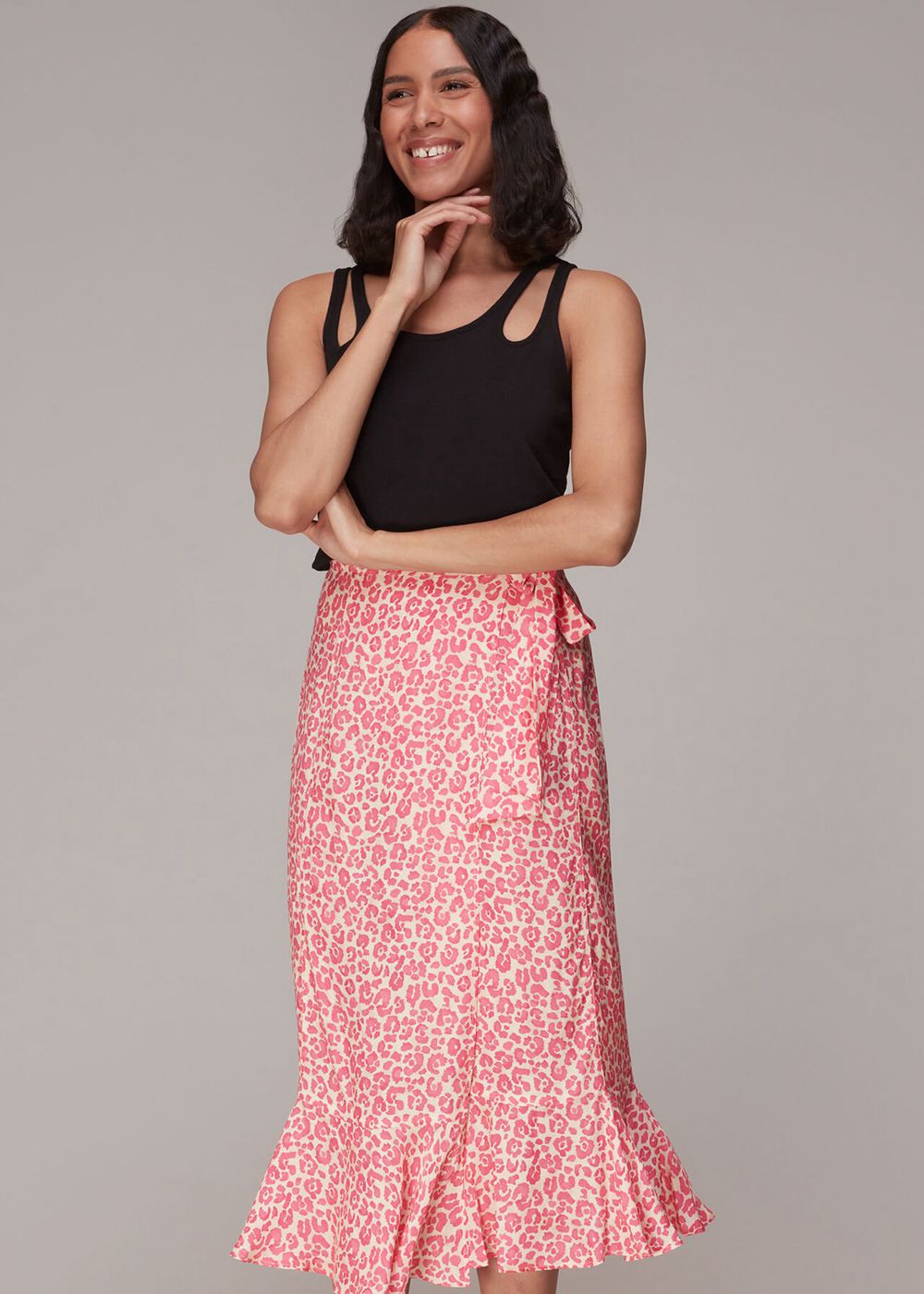 Whistles Cheetah Print Wrap Skirts Pink / Multicolor | US-85716PGST