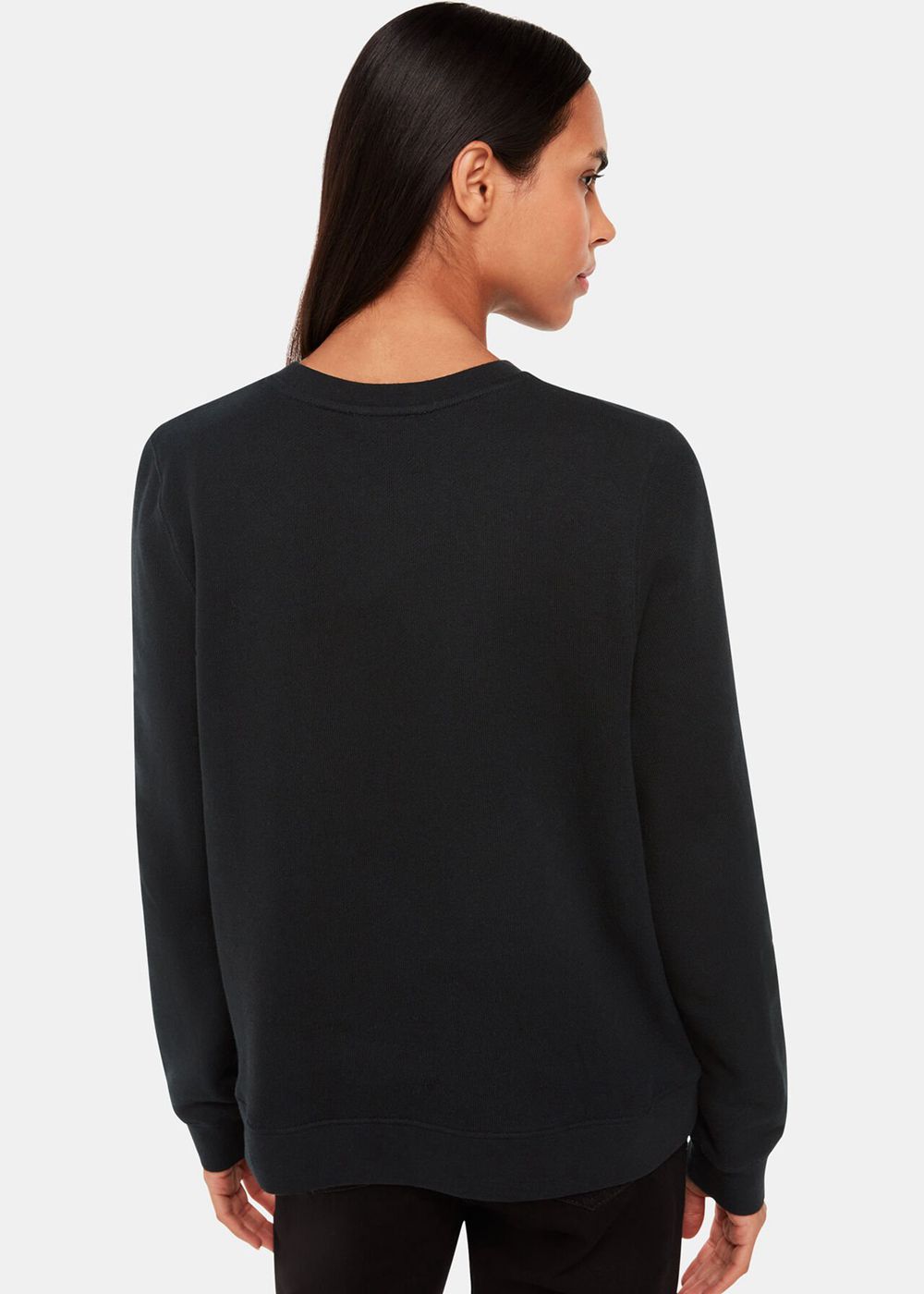 Whistles Cherie Logo Sweatshirt Black | US-23671WOUT