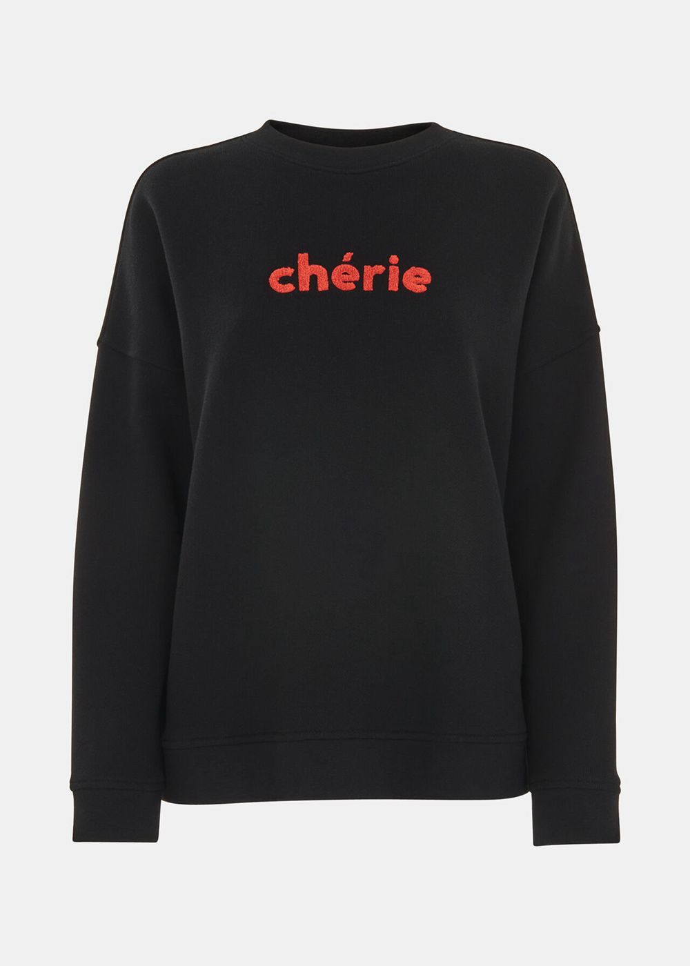 Whistles Cherie Logo Sweatshirt Black | US-23671WOUT