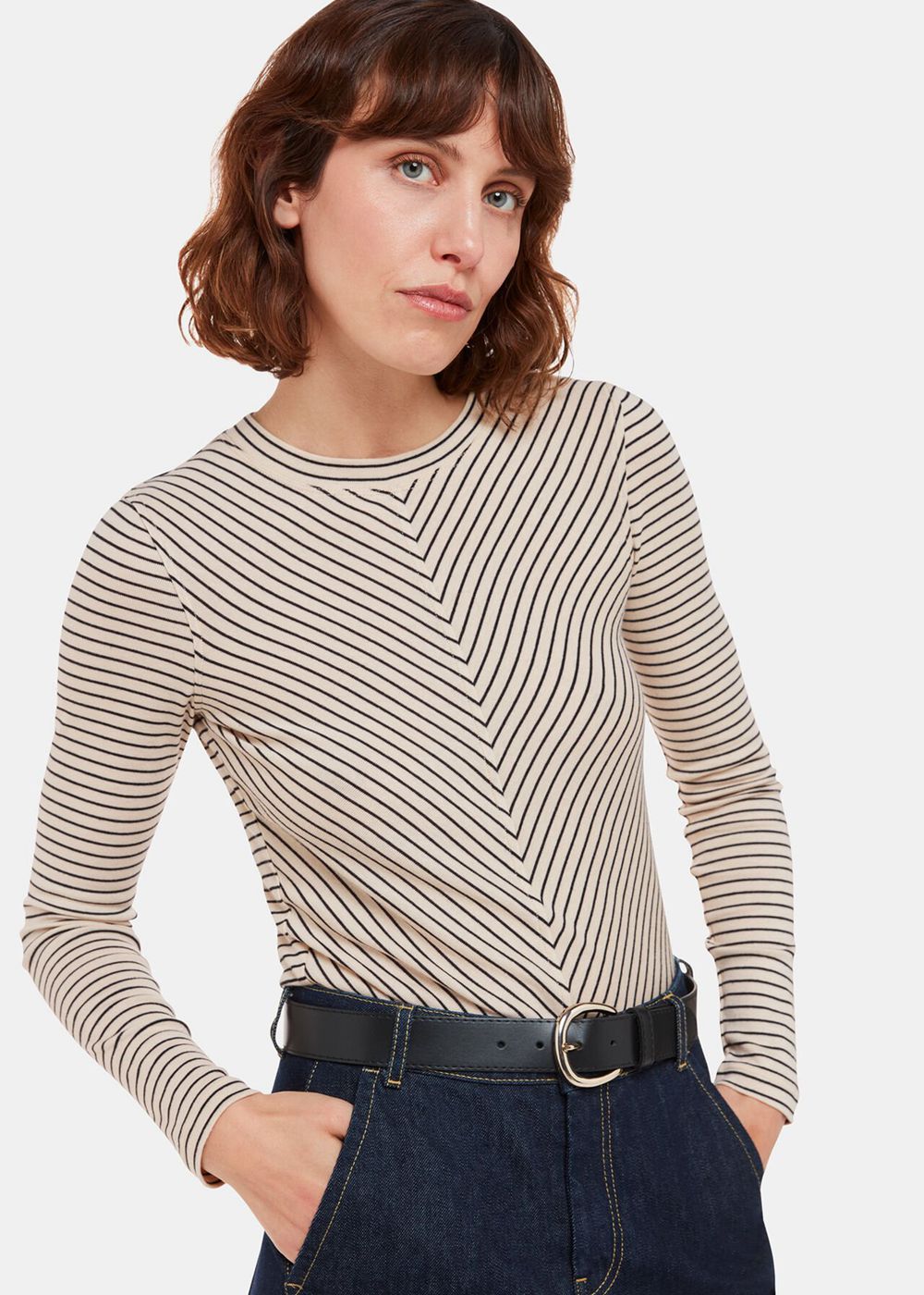 Whistles Chevron Stripe Crew Top Multicolor | US-25468BUHM